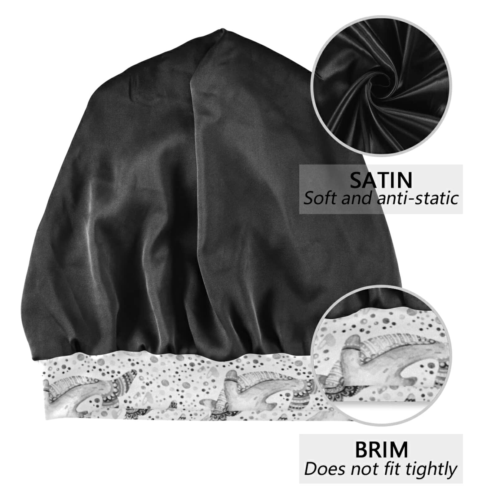 Slouchy Beanie Sleep Cap - Lightweight & Cozy Night Cap for Women & Men - Soft Head Cover for Sleeping, Travel & Cold Weather