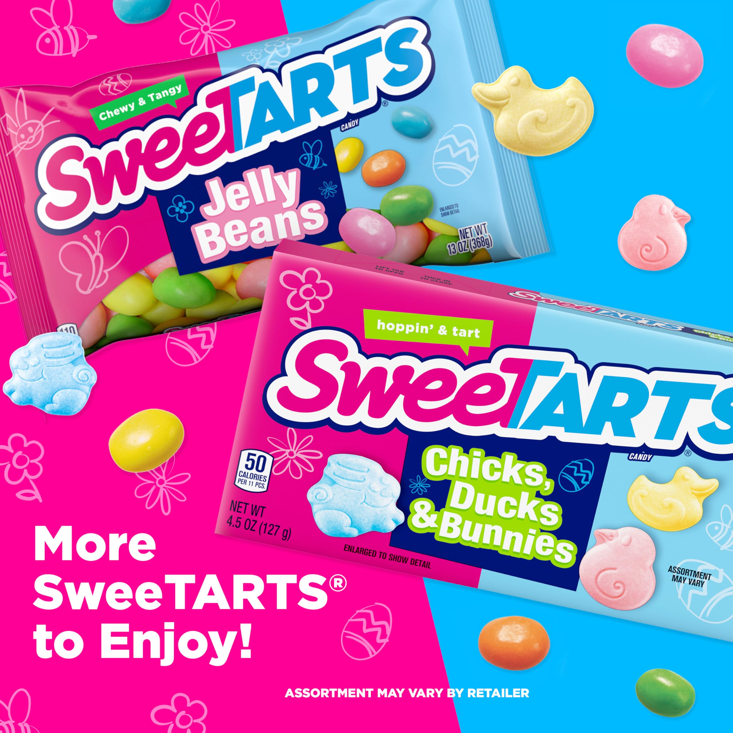 SweeTARTS Jelly Beans - Assorted Fruit Flavors, 3.5 oz Resealable Bag (Pack of 12) - Perfect for Easter Baskets, Party Favors & Spring Celebrations