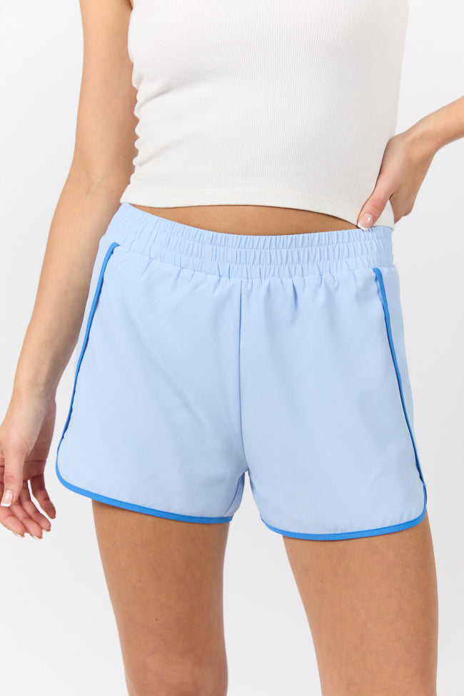 Blue Running Shorts with Contrast Trim - Lightweight & Breathable for Men & Women - Perfect for Jogging, Gym Workouts & Outdoor Activities