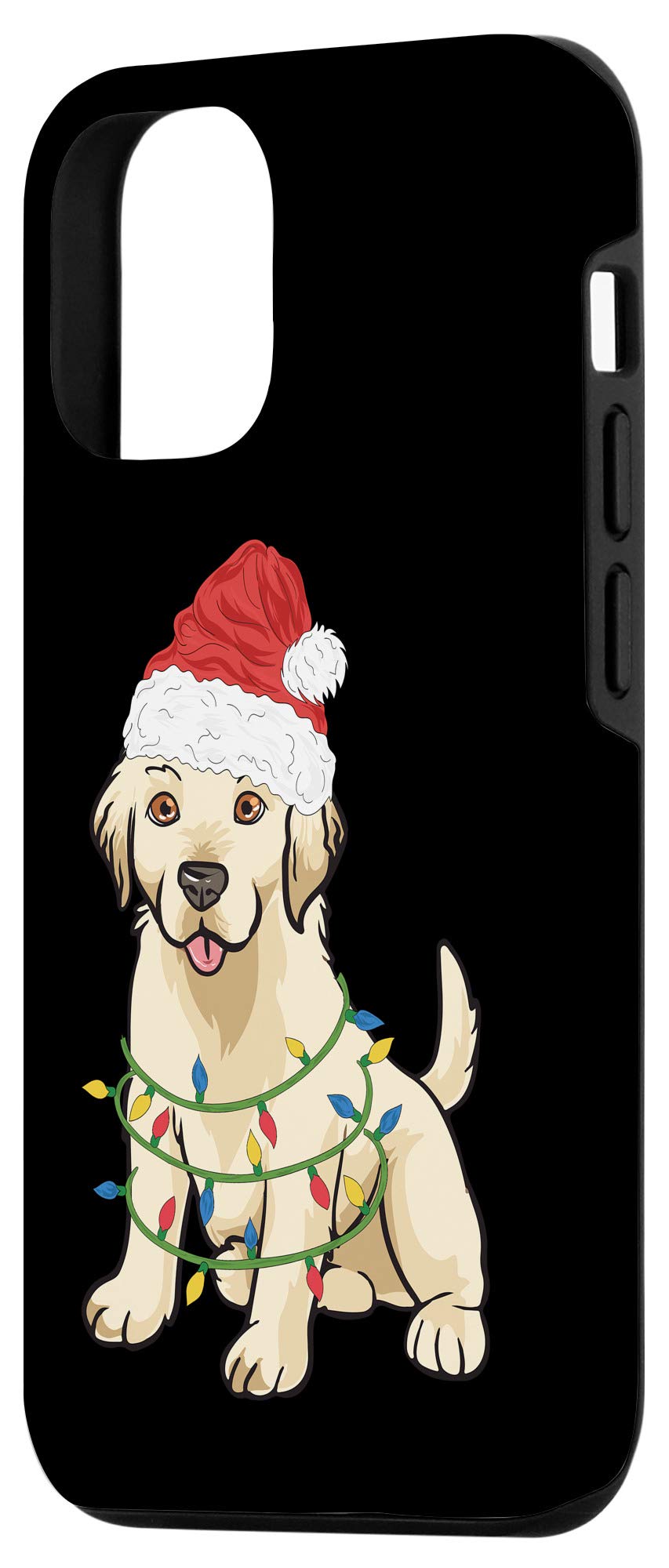 iPhone 12/12 Pro Labrador Retriever Christmas Case with Santa Hat - Cute Dog Mom Phone Cover for Holiday Gifts & Winter Season
