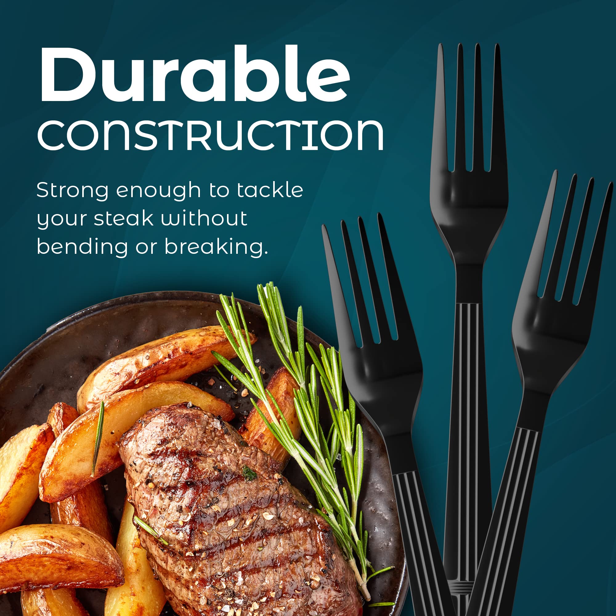Heavy Duty Disposable Plastic Forks - 500 Pack for Parties, Events & Celebrations - Durable Plastic Cutlery for BBQ, Picnics, Catering & Outdoor Dining