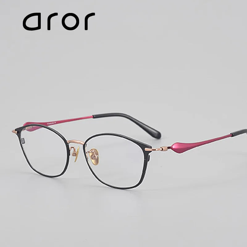 Aror Unisex Full Rim Big Square Oval Acetate Titanium Eyeglasses 44912 - Stylish & Lightweight Frame for Men & Women - Perfect for Reading, Working & Fashion Accessories