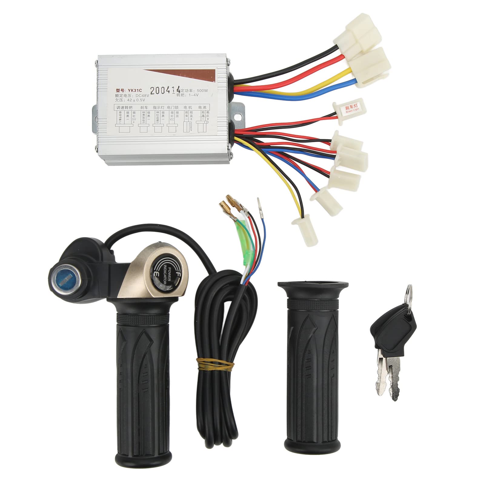 Keenso 48V 500W Brushed DC Electric Motor Speed Controller Kit with Locking Throttle & Power Display - Compatible with E-Bikes, Scooters, and Electric Vehicles - Perfect for DIY Upgrades and Replacement Parts