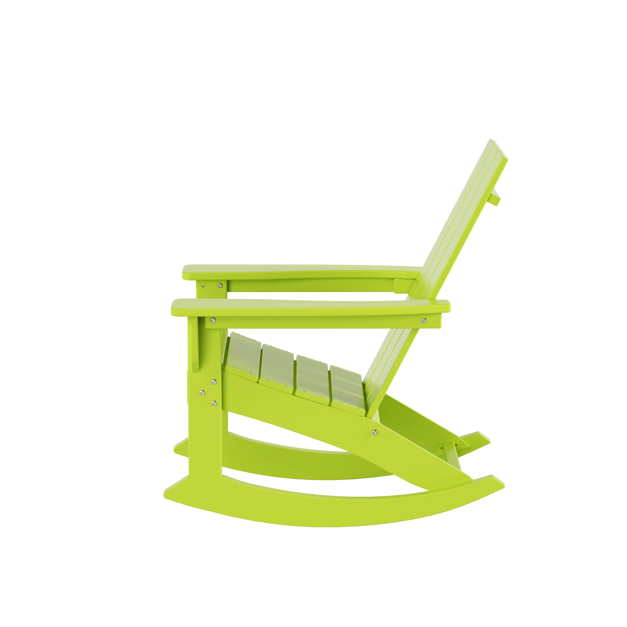 WO Home Furniture 4-Piece Patio Rocking Chair Set - Modern Outdoor HDPE UV-Resistant Rocking Chairs (Lime Green) - Perfect for Backyard, Garden, Poolside & Deck Relaxation