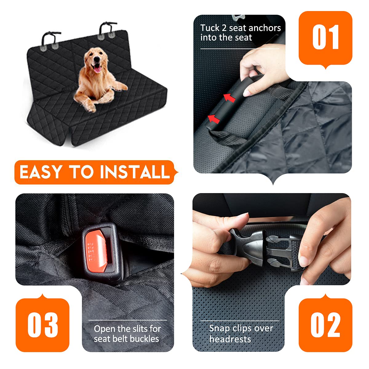 **Waterproof Dog Car Seat Cover - Non-Slip Pet Seat Protector for Cars, Trucks & SUVs | Fits Most Vehicles with Armrest | Durable & Easy to Clean | Perfect for Travel, Road Trips & Daily Commutes**