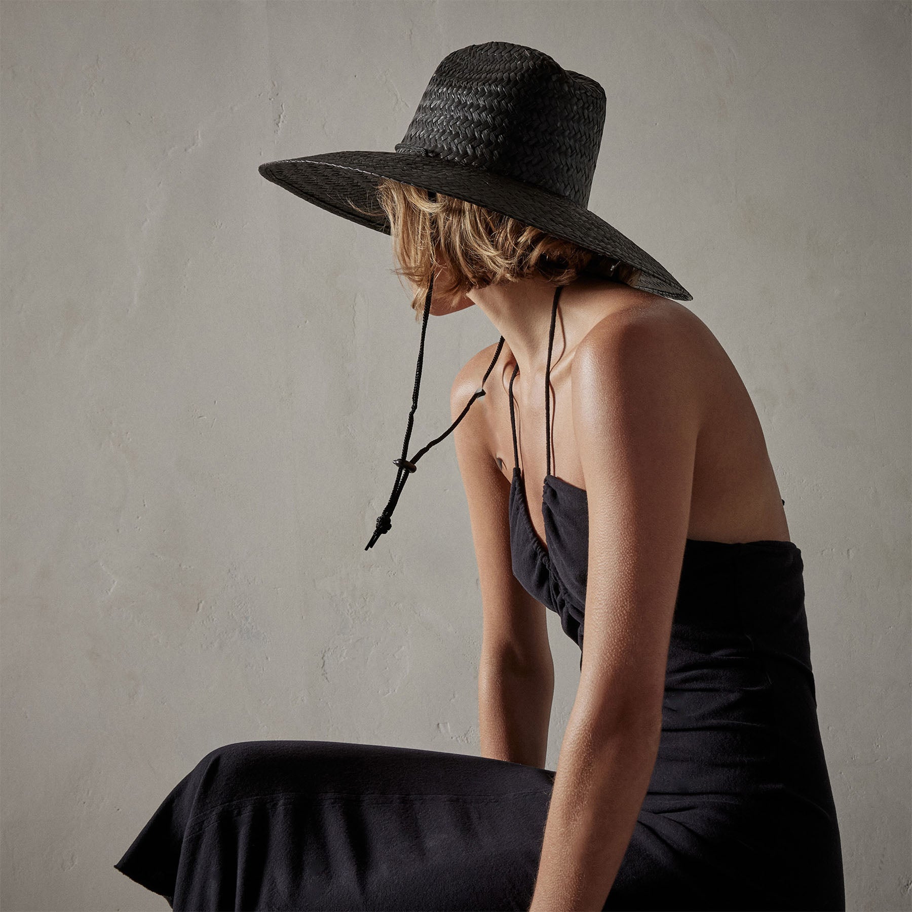 Stylish Hecho Noir Sun Hat for Women - UPF 50+ UV Protection Wide Brim Black Summer Hat - Perfect for Beach, Pool, and Outdoor Activities