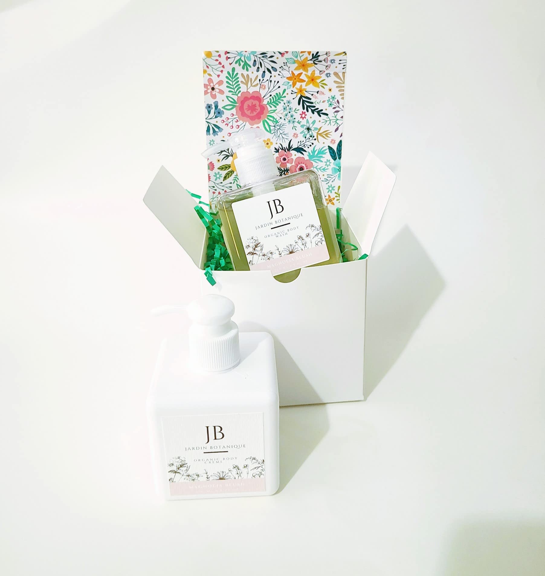 Organic Magnolia Blush Body Wash & Body Crème Gift Set - 8 Oz Hydrating & Moisturizing for Sensitive Skin - Perfect for Spa Day, Self-Care Routine & Luxury Bath Time