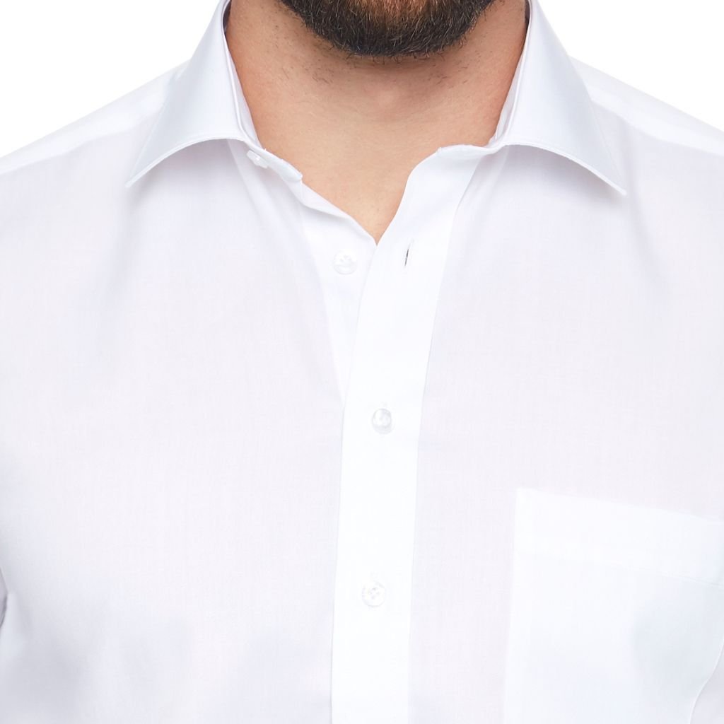 ABELARD Super Non-Iron Cotton Twill Shirt for Men - White - Comfortable Business Casual Shirt for Office, Travel & Formal Occasions