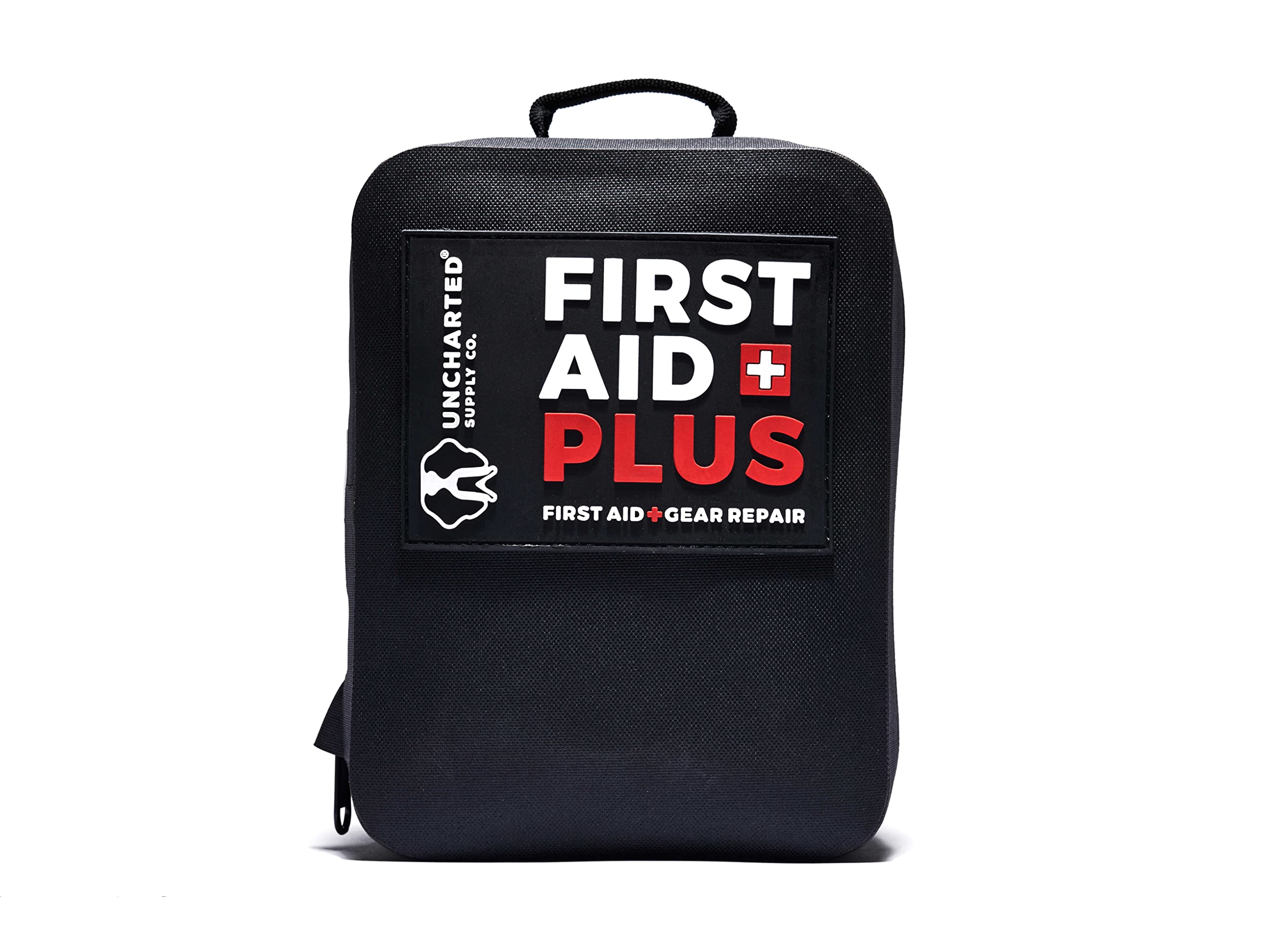 Uncharted Supply Co. First Aid Plus Kit - Waterproof Emergency Medical Bag for Travel, Hiking, Camping, Car & Home - Survival Gear with Essential Supplies & Tools - Black - Perfect for Outdoor Adventures & Emergency Preparedness