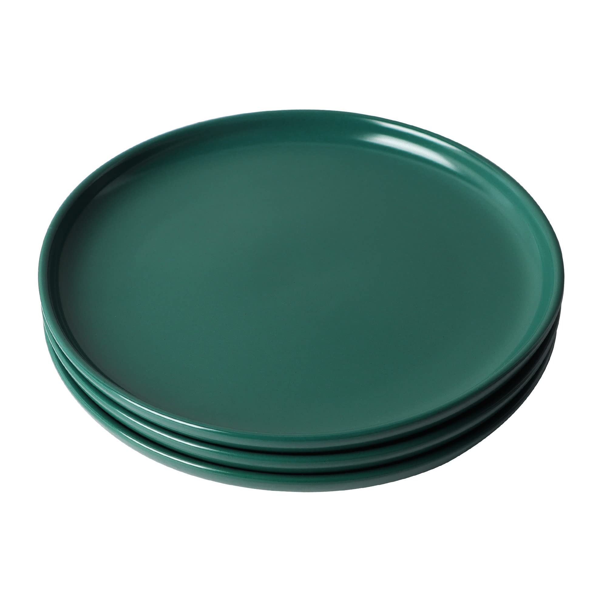 JUKFITA 8 Inch Green Porcelain Dinner Plates Set of 3 - Microwave & Dishwasher Safe Ceramic Plates for Dessert, Salad, Ice Cream, Steak, Fruit, Pasta & Pancakes - Perfect for Dining, Entertaining & Restaurant Use