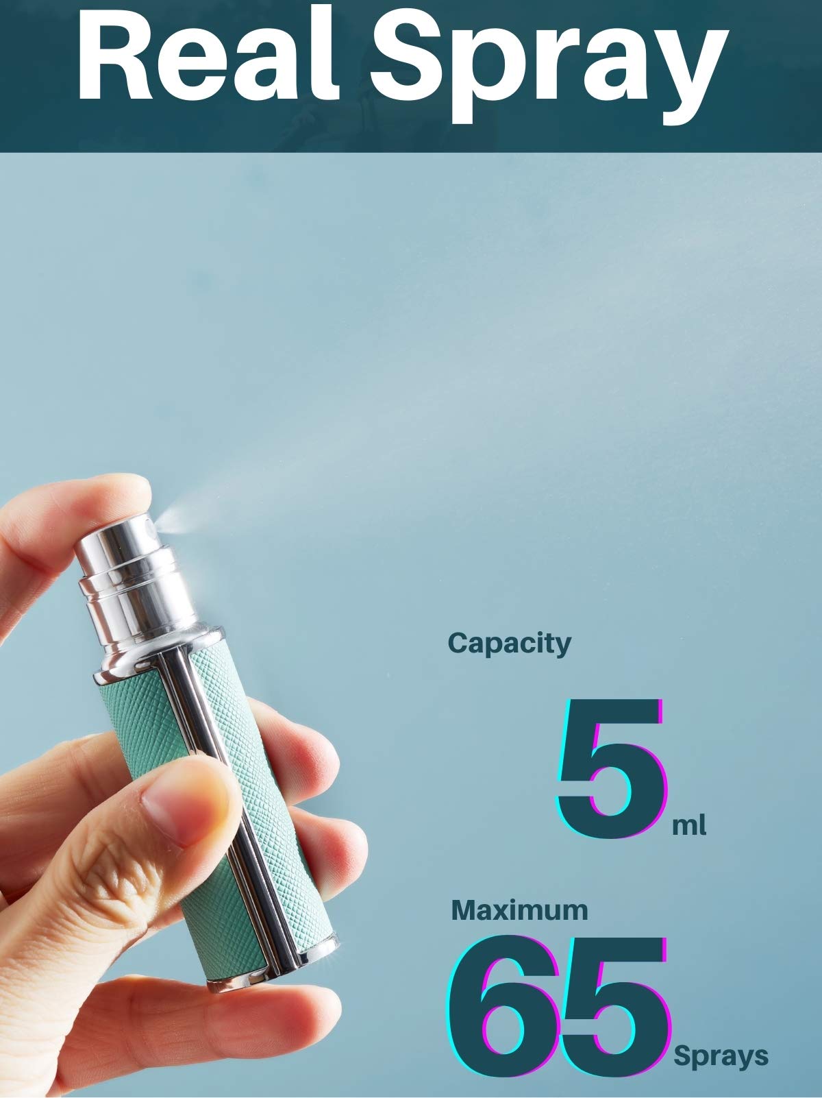 UULANFA 5ml Refillable Perfume Atomizer - Portable Travel Perfume Spray Bottle for Men & Women | Mini Pocket-Size Essential Oil Dispenser | Perfect for Gym, Office & Airplane Carry-On (Green)