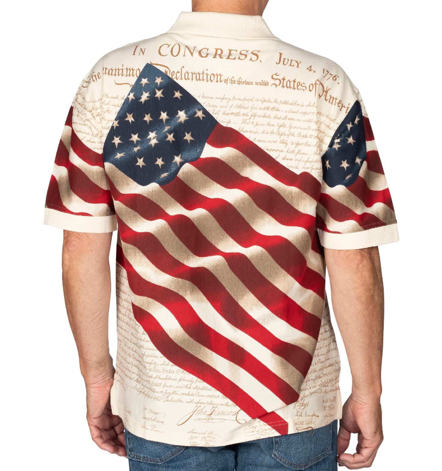 Men's Patriotic American Flag Golf Shirt - USA Independence Day 4th of July Polo Shirt for Men | Perfect for Golf Outings, BBQ Parties & Patriotic Events