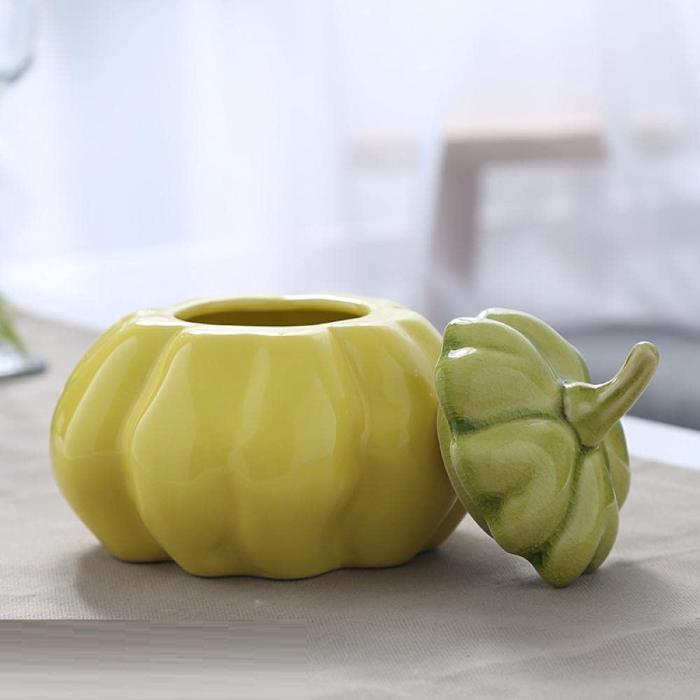 Ceramic Pumpkin Storage Jar with Lid - Decorative Desktop Organizer for Home & Office | Perfect for Fall Decor, Candy Storage, and Kitchen Countertop Display