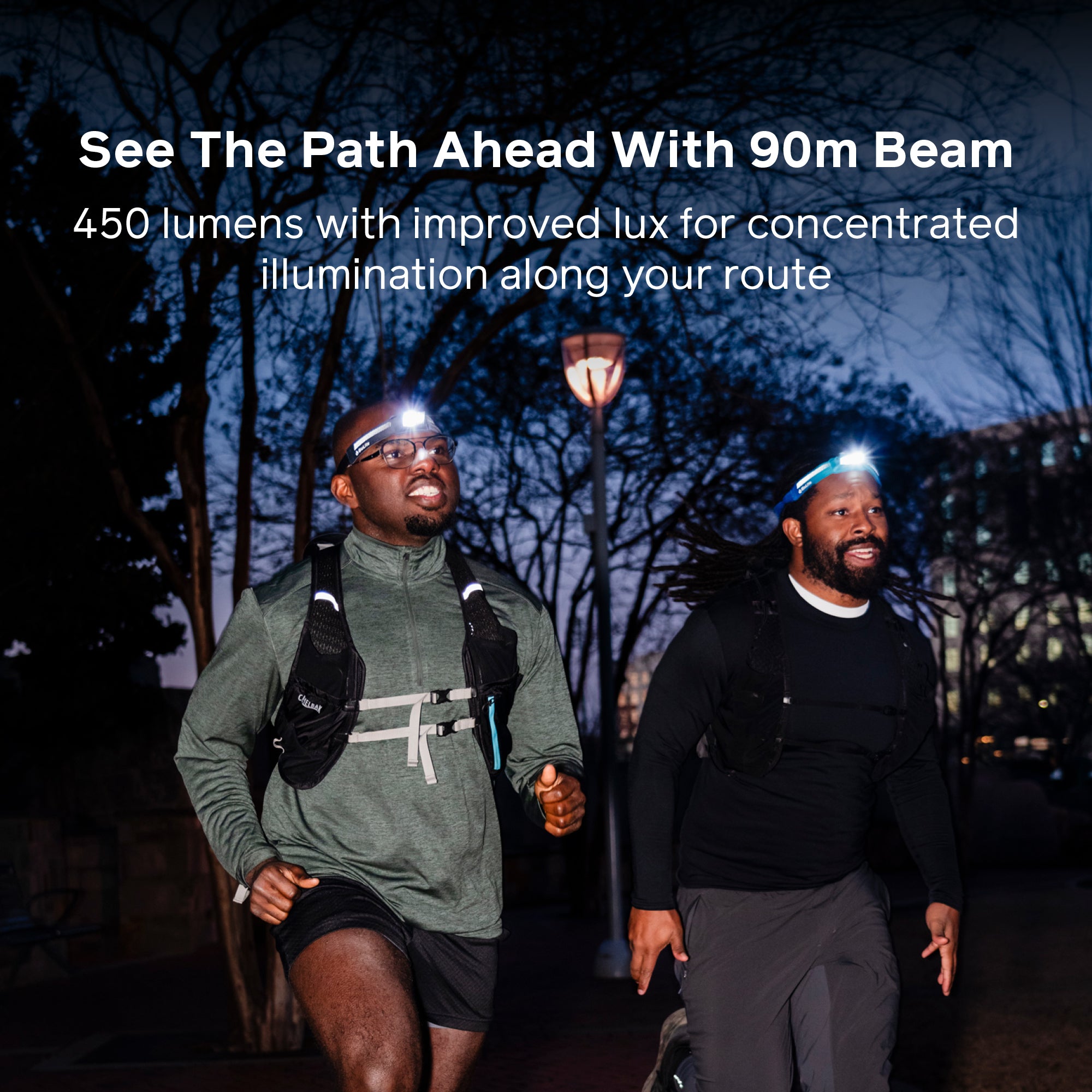 Dash 450 Rechargeable LED Headlamp with USB Charging Pack - Bright Hands-Free Light for Camping, Hiking, Running & Emergency Use