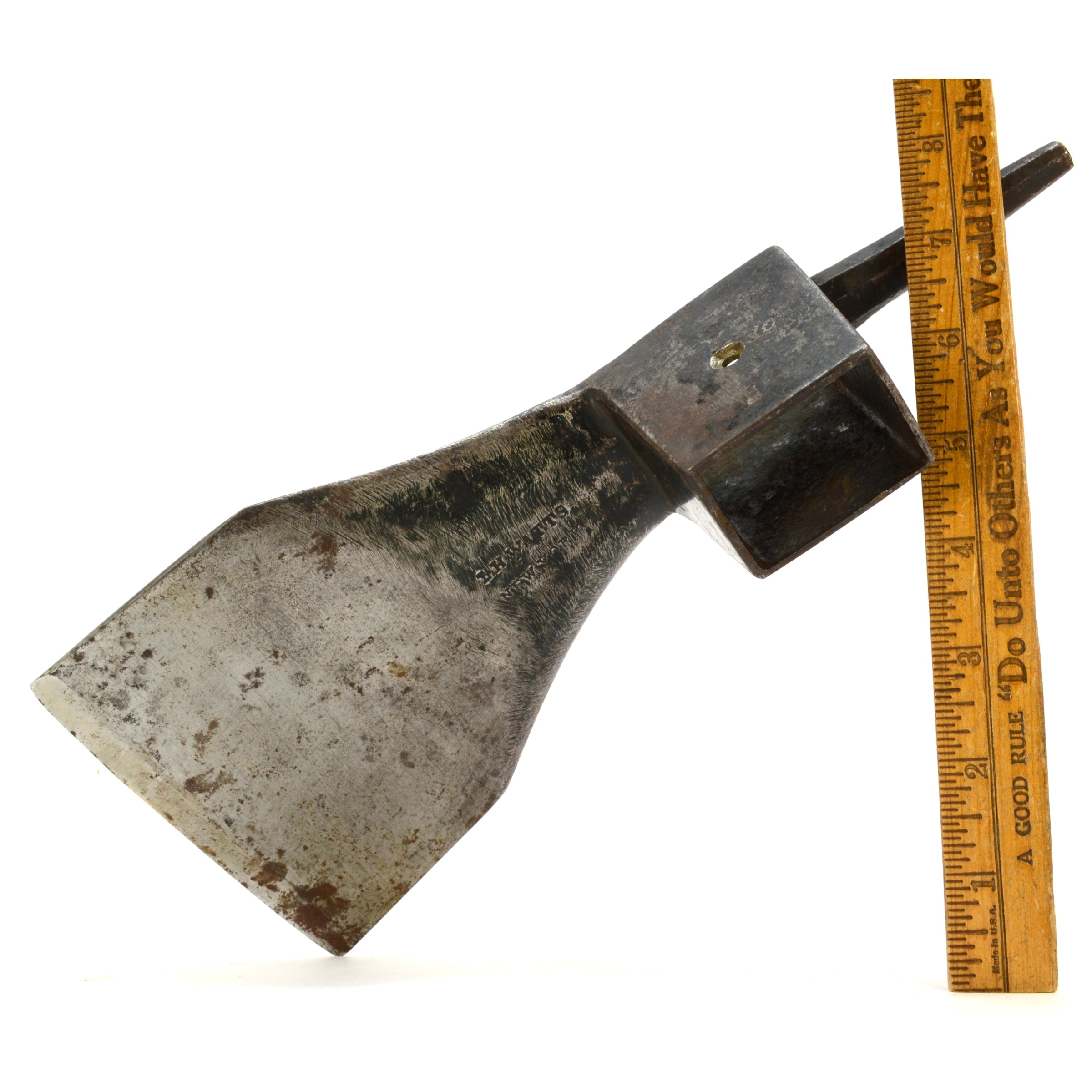 Antique SHIPWRIGHTS ADZE Woodworking Tool - L.H. WATTS New York Pole/Foot Adz Axe for Boat Building & Traditional Woodcraft