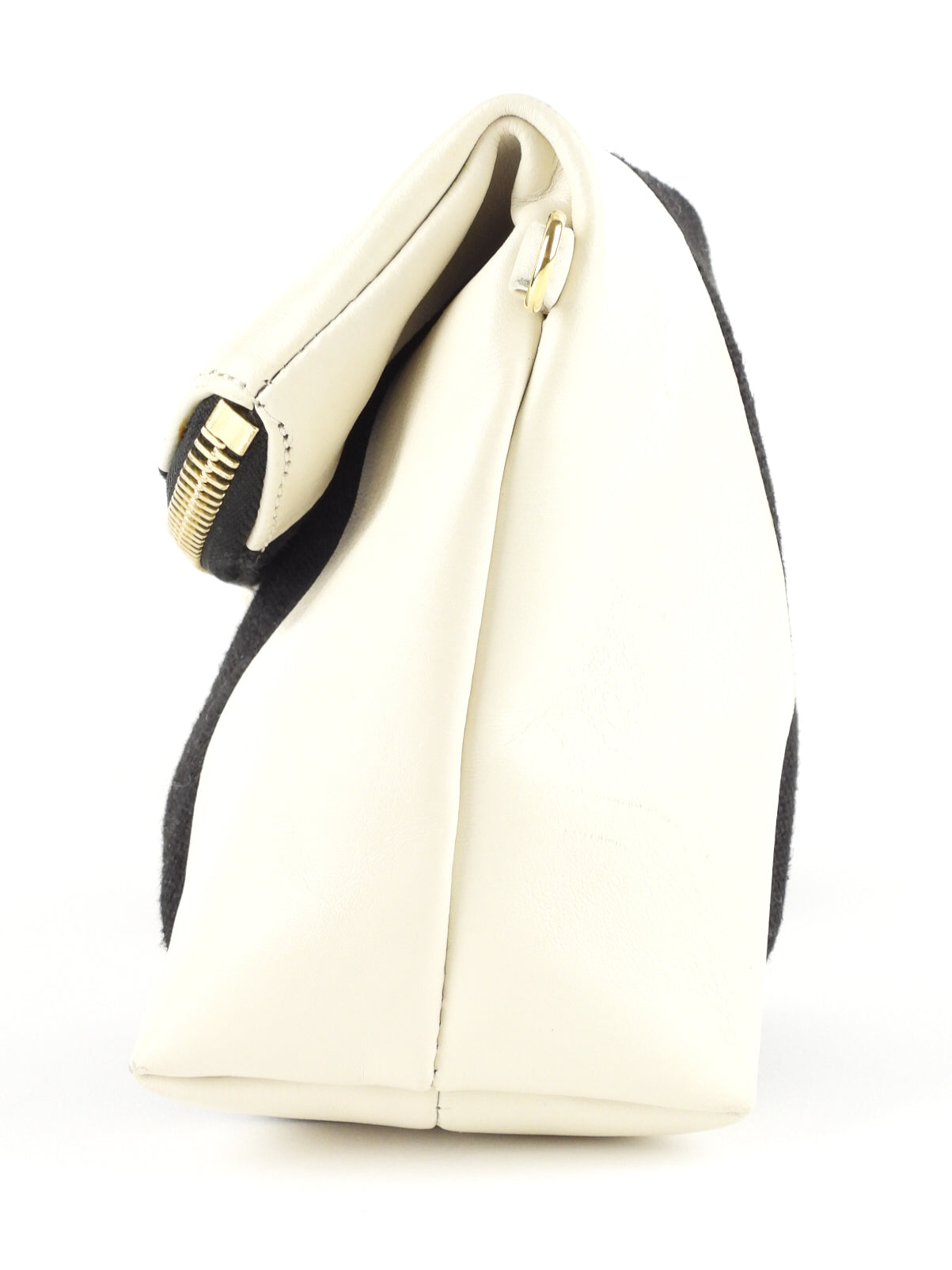 Burberry Prorsum Black & White Striped Coated Canvas Zip Pouch with Adjustable Strap - Luxury Crossbody Bag for Women, Perfect for Travel & Everyday Essentials