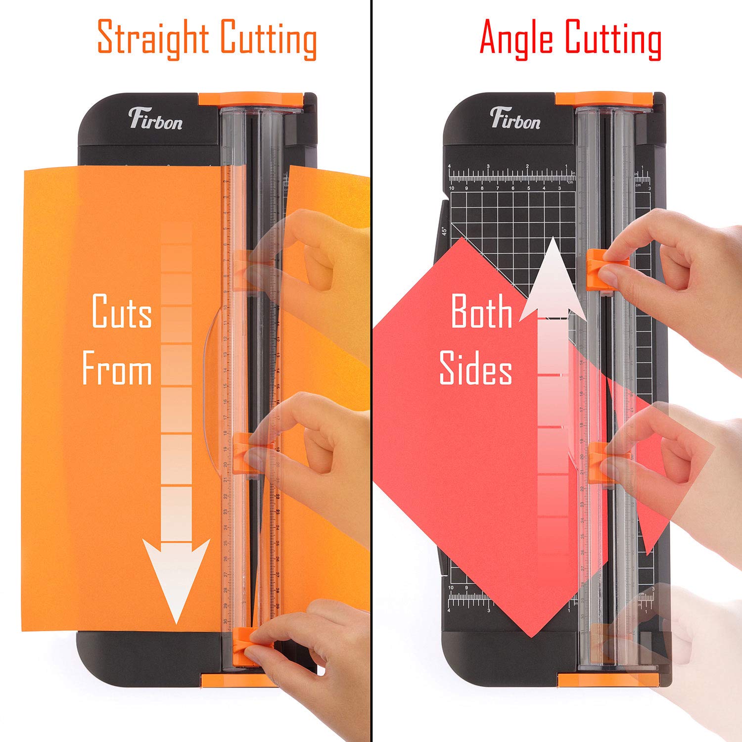 Firbon 12 Inch Titanium A4 Paper Cutter - Professional Scrapbooking Tool with Automatic Safety Guard & Side Ruler for Craft Paper, Coupons, Labels, Cardstock - Perfect for Office, School, DIY Projects & Home Crafting (Black)