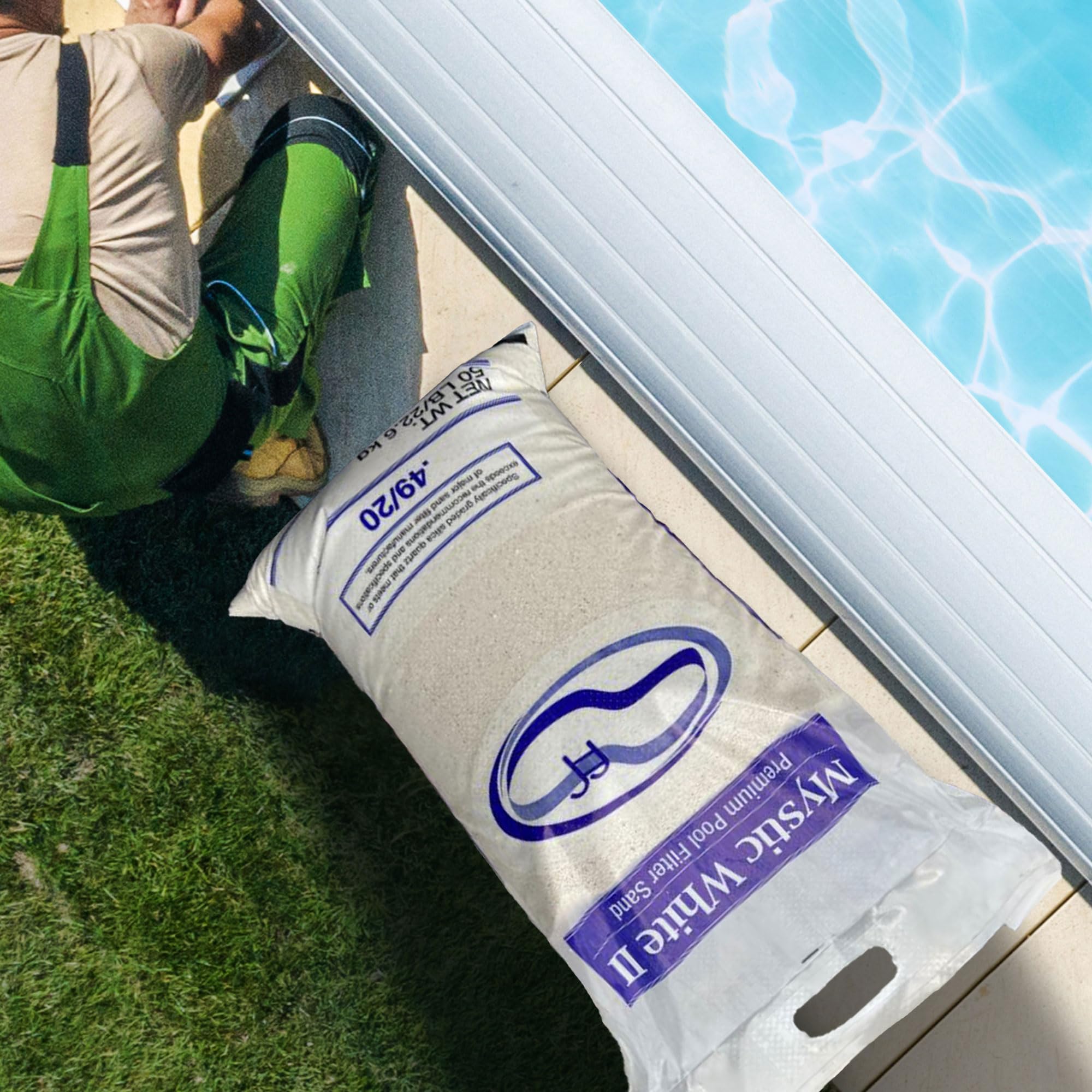 Premium Swimming Pool Filter Sand - US Silica Mystic White II & Bestway Flowclear 800G Sand Filter Pump for Above Ground Pools | Crystal Clear Water for Backyard, Inflatable & Family Pools
