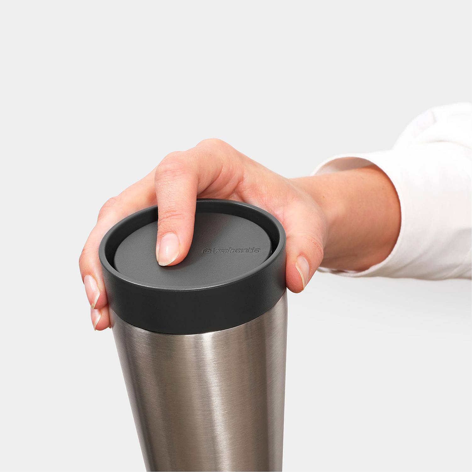 Insulated Stainless Steel Travel Cup 0.2L (7oz) - Dark Grey - Keep Drinks Hot or Cold for Hours - Perfect for Coffee, Tea, and Water on the Go