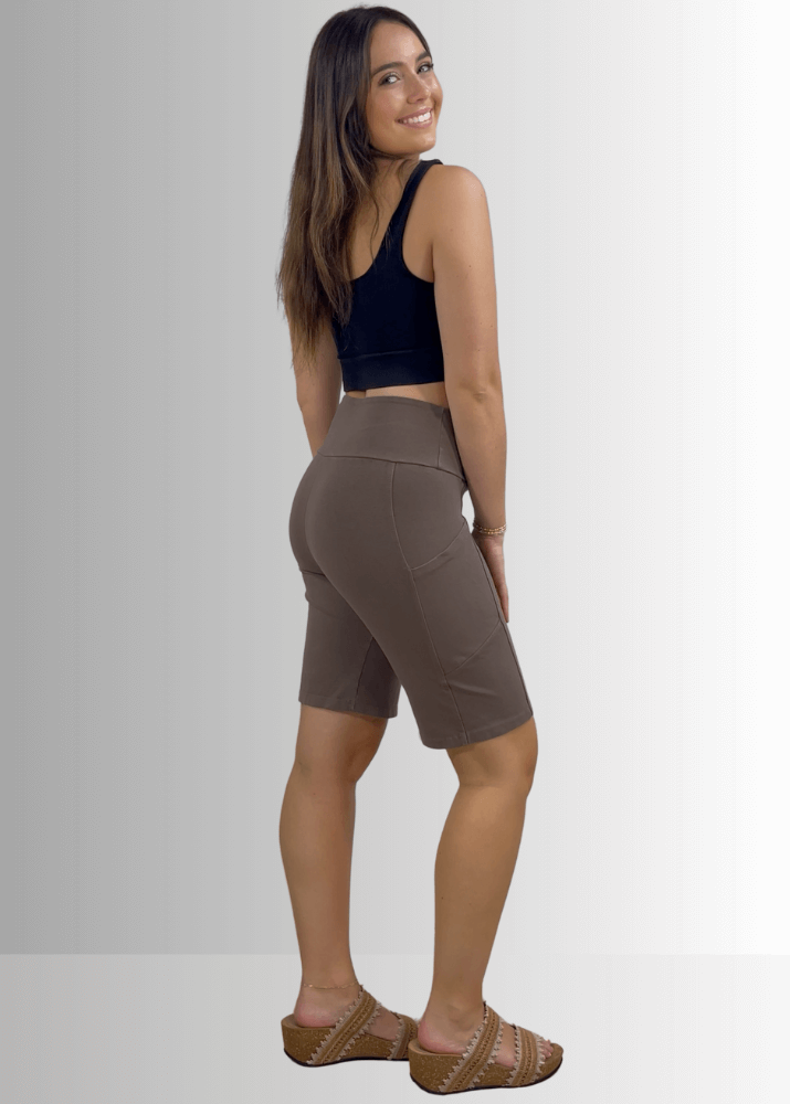 Perfect Fit Hybrid Cotton Shorts in Taupe - Comfortable Casual Wear for Men & Women - Ideal for Gym, Running, Yoga and Everyday Activities
