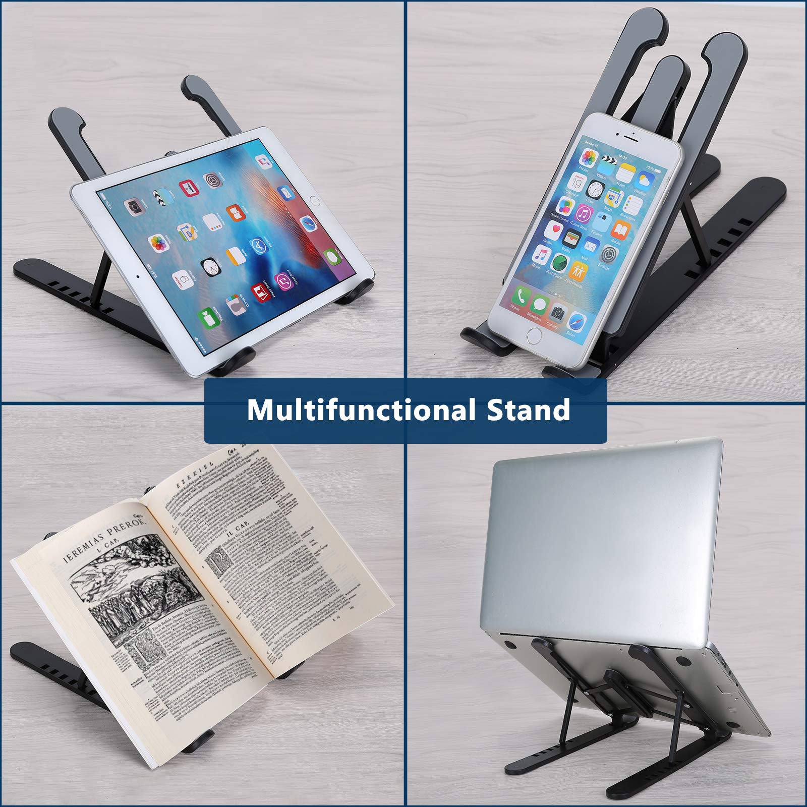 Adjustable Portable Laptop Stand - Ergonomic Laptop Holder & Riser for Desk, Notebook, MacBook - Perfect for Home Office, Gaming & Workstation Setup