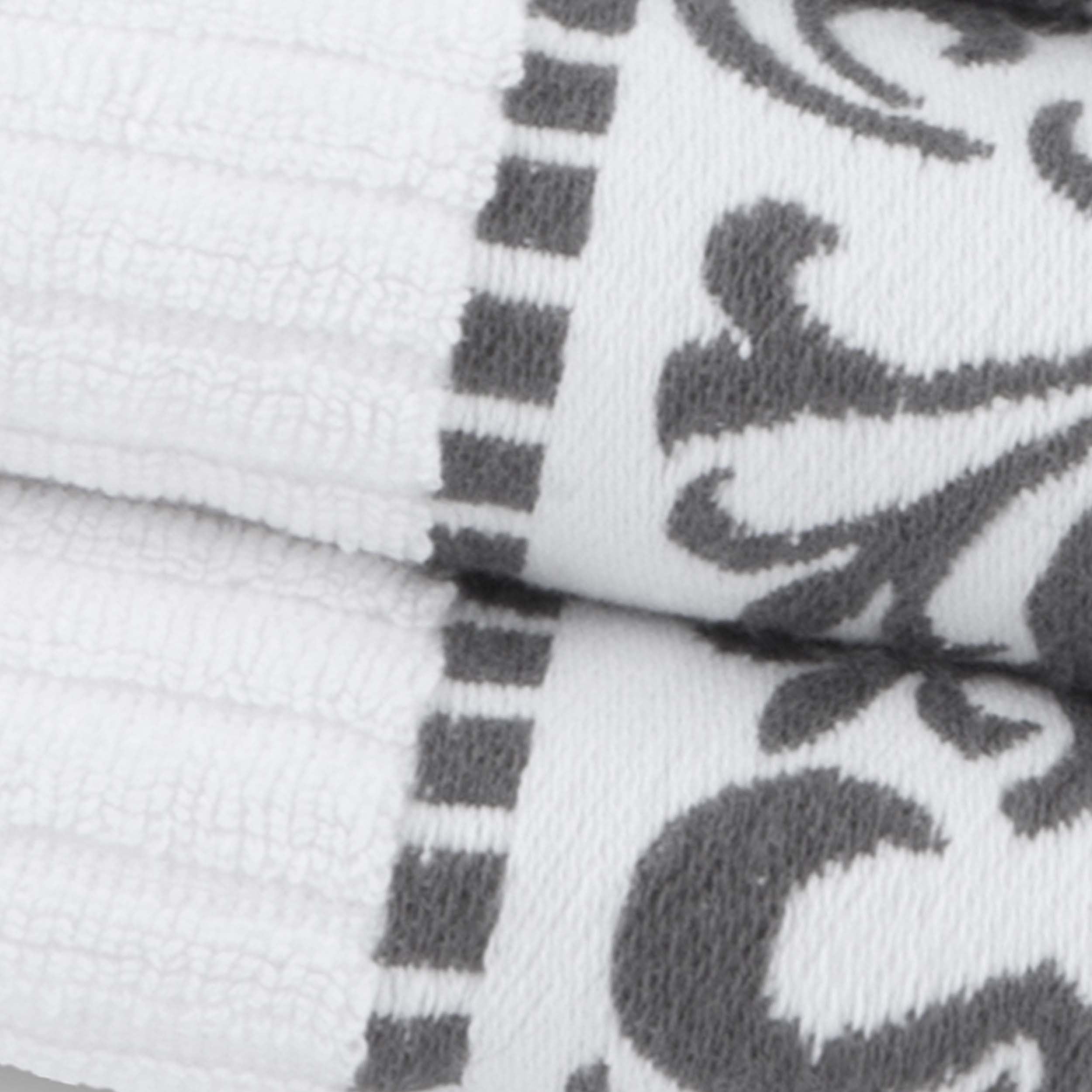 Athens Cotton Greek Scroll and Floral 6-Piece Bath Towel Set - Soft & Absorbent for Bathroom, Spa, and Beach Use