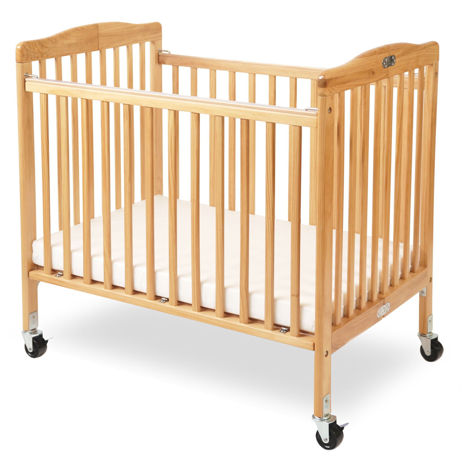 LA Baby The Little Wood Crib - Natural Wooden Baby Crib for Nursery, Bedroom & Travel | Safe & Stylish Infant Crib for Newborns & Toddlers
