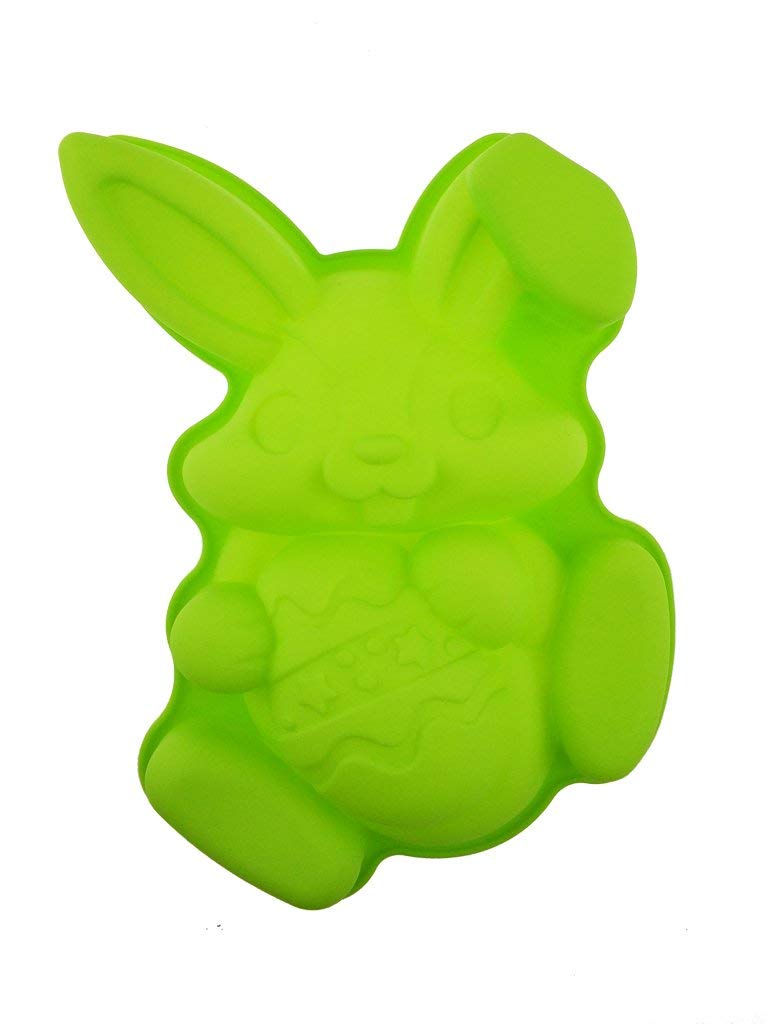 Non-Stick Silicone Easter Bunny Rabbit Holding Egg Cake Pan Mold - Perfect for Baking Cakes, Cupcakes, and Desserts - Ideal for Easter Celebrations, Holiday Parties, and Home Baking