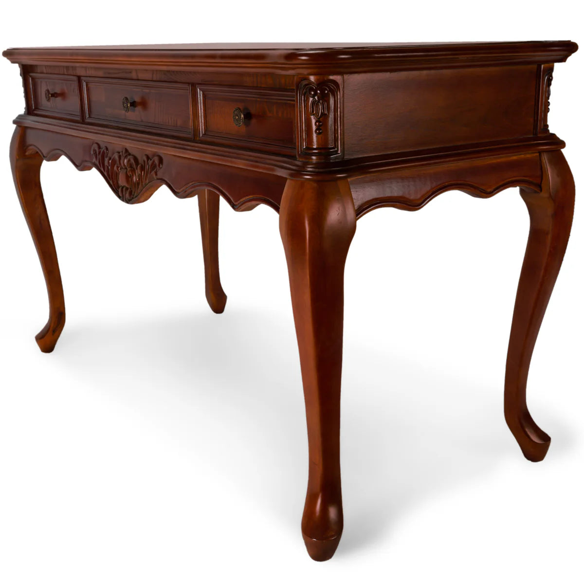 Premium Executive Desk with 3 Drawers - Solid Wood Cherry Finish for Home Office - All Thing Cedar - Perfect for Professionals & Remote Workers