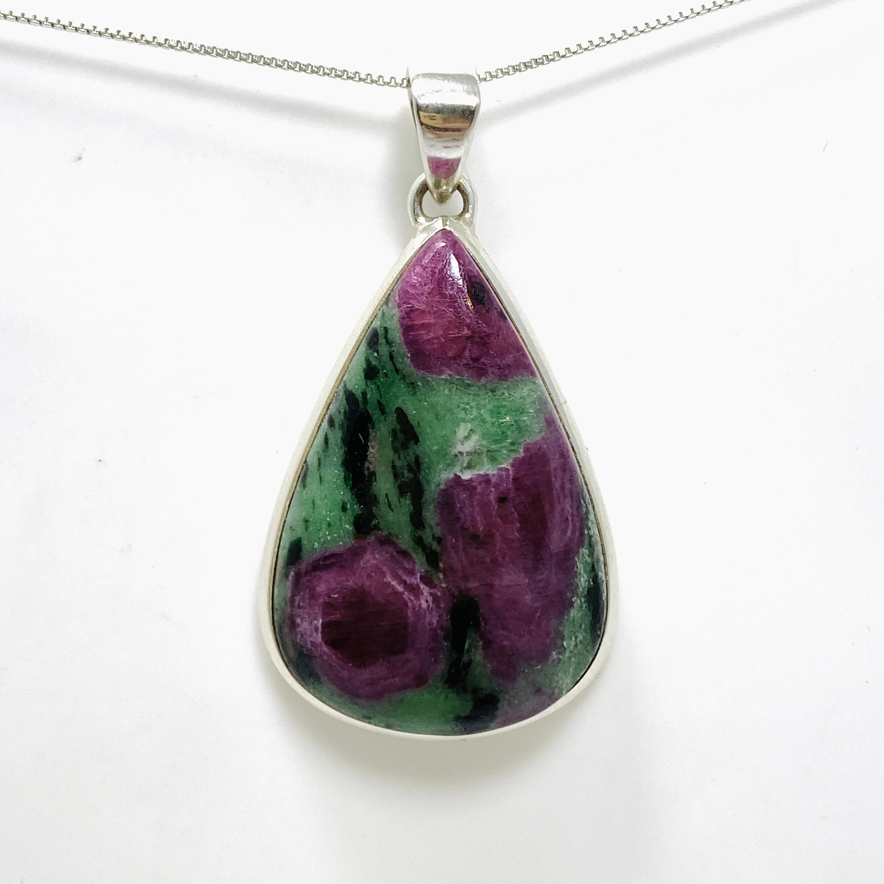 Natural Ruby Zoisite Teardrop Cabochon Pendant - Handmade Gemstone Jewelry PPGJ987 | Perfect for Healing Crystal Necklaces & Spiritual Gifts