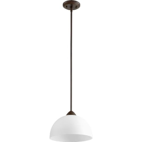 6069-86 Barkley Collection Bronze/Dark Finish Transitional One Light Pendant - Perfect for Dining Room, Kitchen Island, or Entryway Lighting