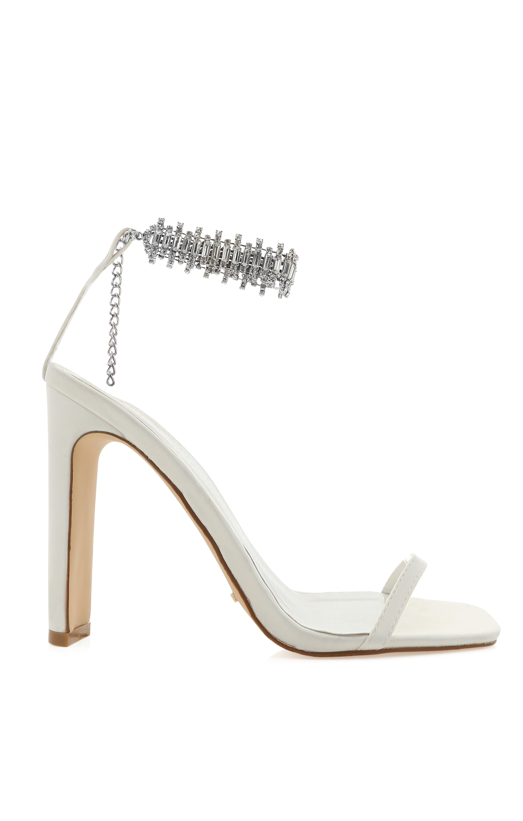 Billini Wrenna Women's White Satin Block Heel Sandals - Comfortable Dress Shoes for Wedding, Party & Evening Occasions