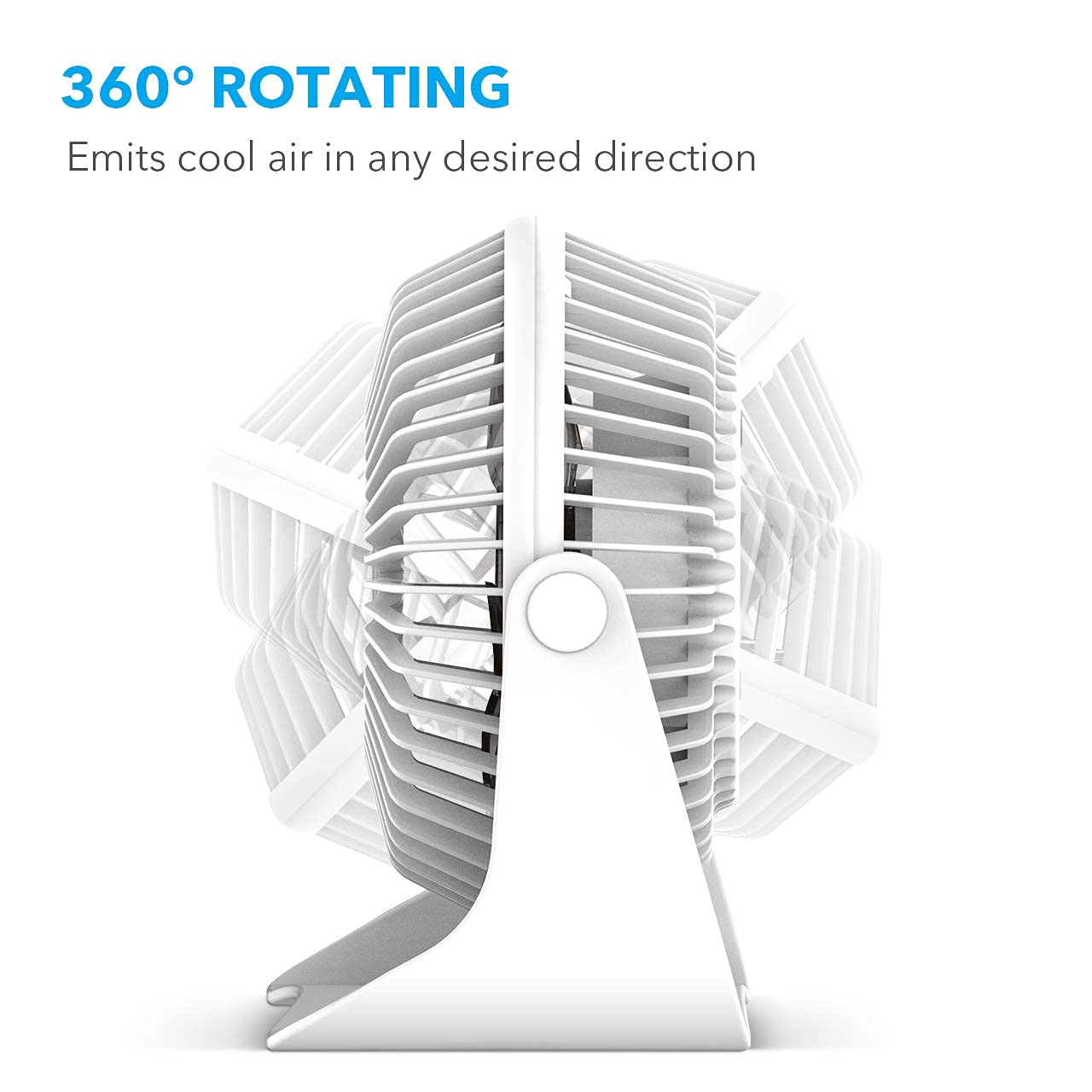 2-Pack Small Desk Fan & Clip-On Fan - Portable USB Mini Fan for Office, Home, Bedroom - Quiet Cooling Fan for Work, Study & Travel - White
