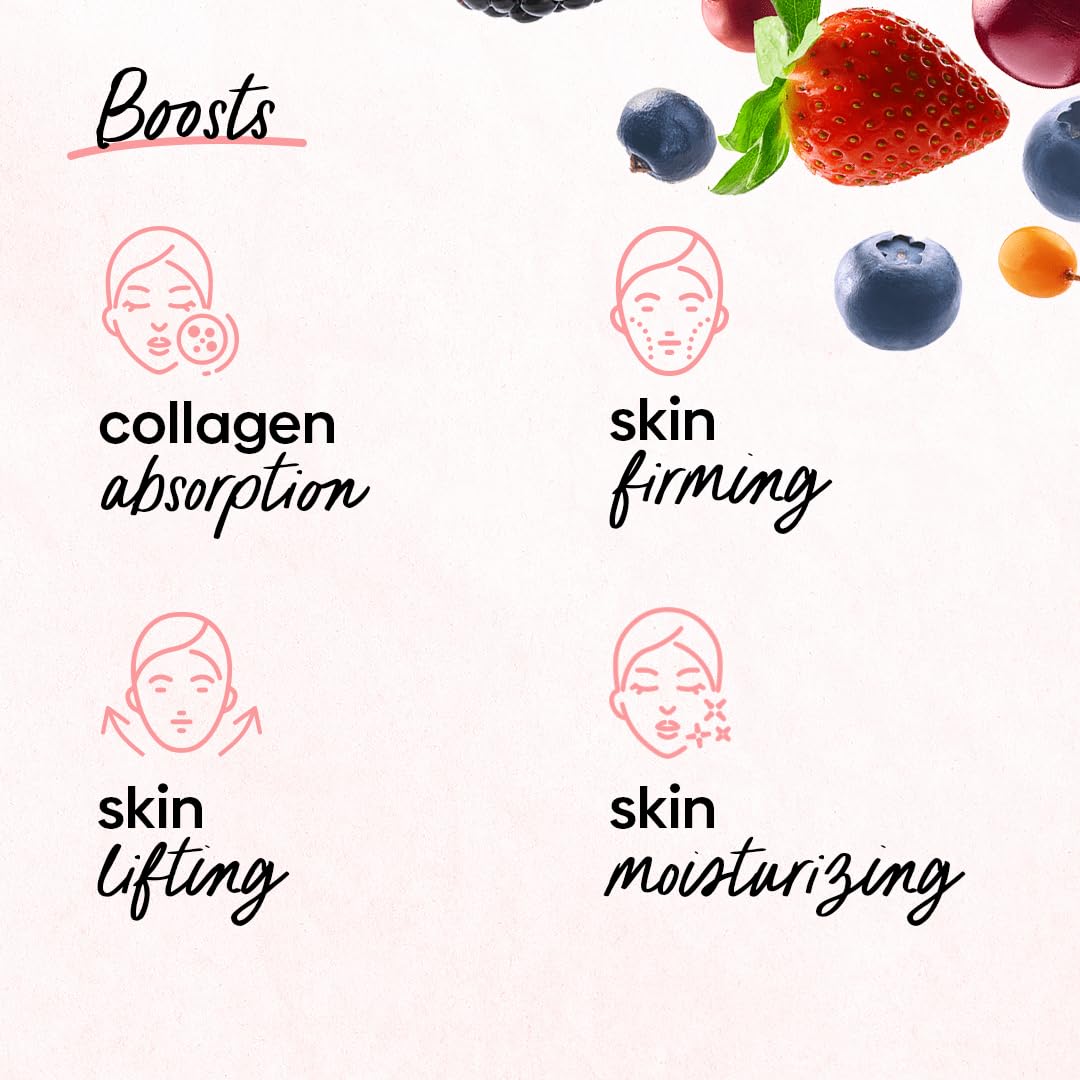 THE PUREST CO Collagen Glow Berries x 30 SACHETS - 1 Month Supply Collagen Drink for Skin Hydration & Anti-Aging | Daily Beauty Supplement for Glowing Skin | Perfect for Morning Routine & Post-Workout Recovery