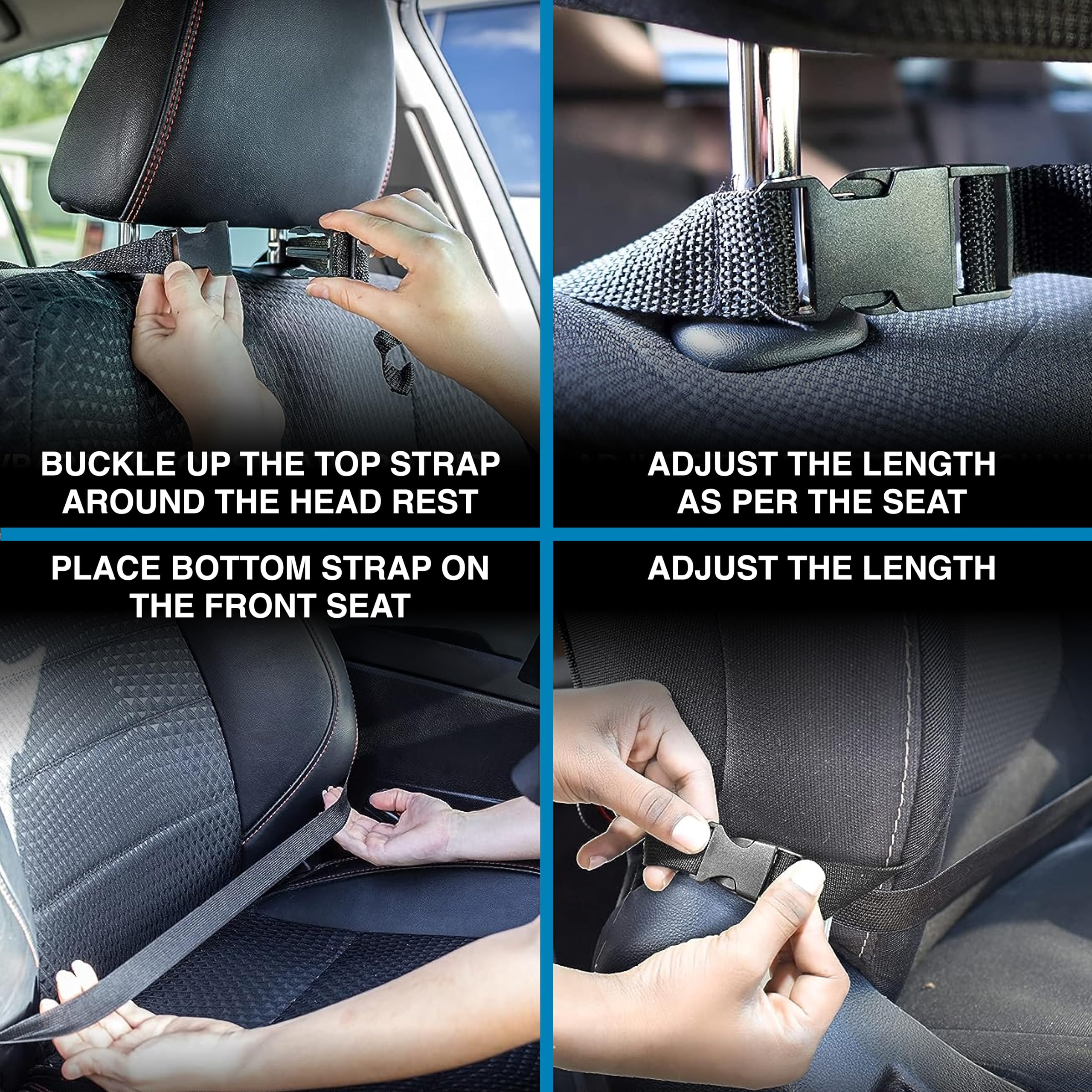 Enovoe Extra Large Back Seat Cover for Kids - 2 Pack Waterproof Car Seat Protector with Multi-Pocket Storage Organizer | Protects Upholstery from Dirt, Mud & Scratches | Perfect for Road Trips, School Runs & Pet Transport