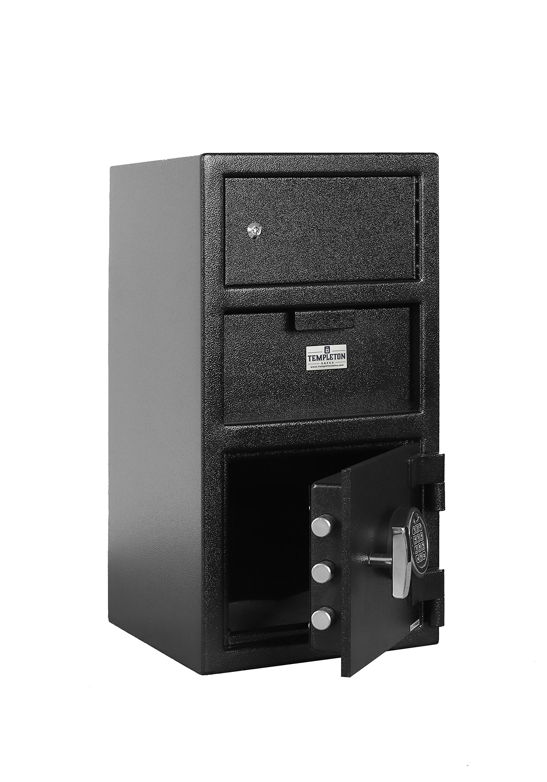 Templeton Standard Depository Drop Safe & Lock Box - Electronic Keypad Combination Lock with Backup Key, Anti-Theft Security (1.5 Cubic Feet, Black) - Ideal for Home, Office & Retail Cash Storage