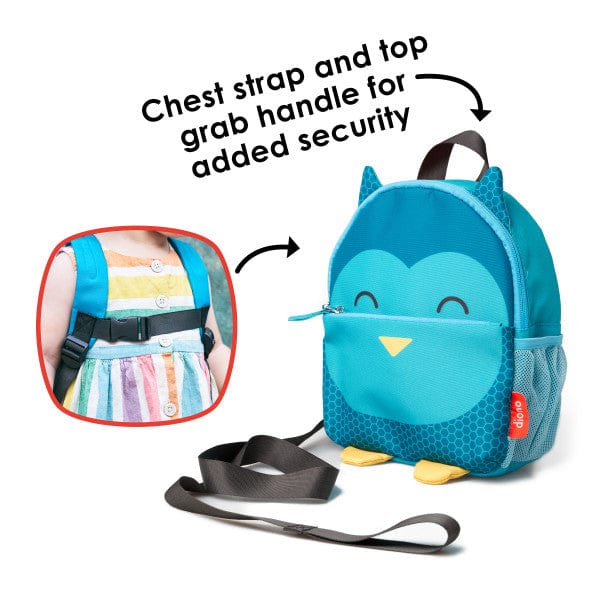 Diono Sure Steps Safety Reins and Backpack for Toddlers - Adjustable Child Harness with Leash for Walking, Travel & Shopping - Anti-Lost Backpack for Kids 1-3 Years Old