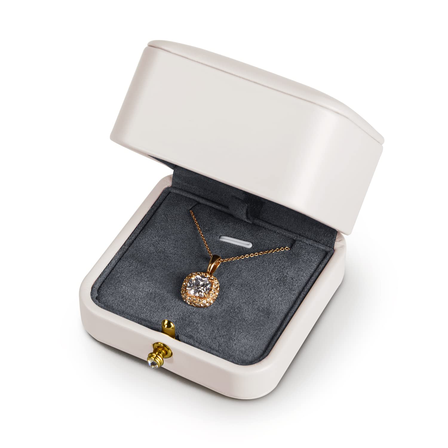 Elegant PU Leather Jewelry Box for Necklace & Pendant - Premium Gift Packaging for Jewelry Storage, Wedding Gifts & Travel Organizer