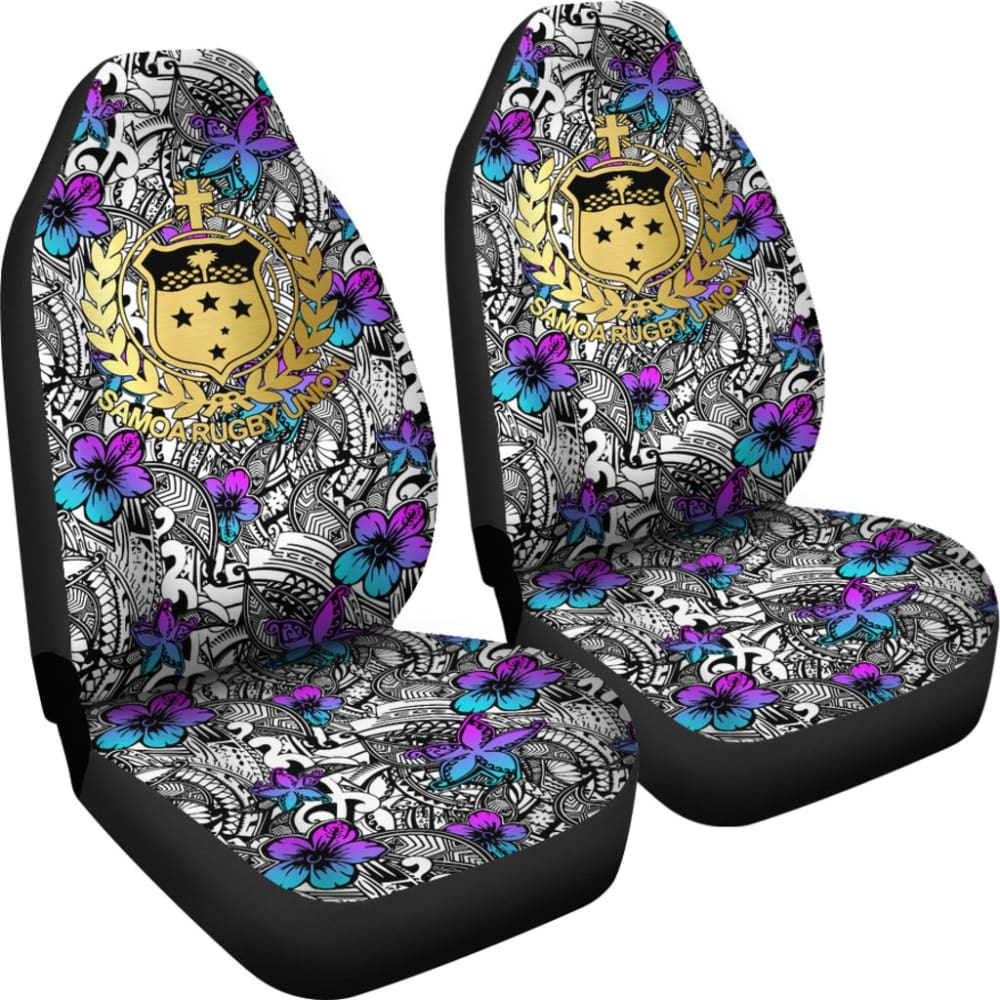American Samoa Car Seat Cover - Hibiscus Ocean Flowers Design 211904 | Durable & Stylish for Cars, Trucks, SUVs