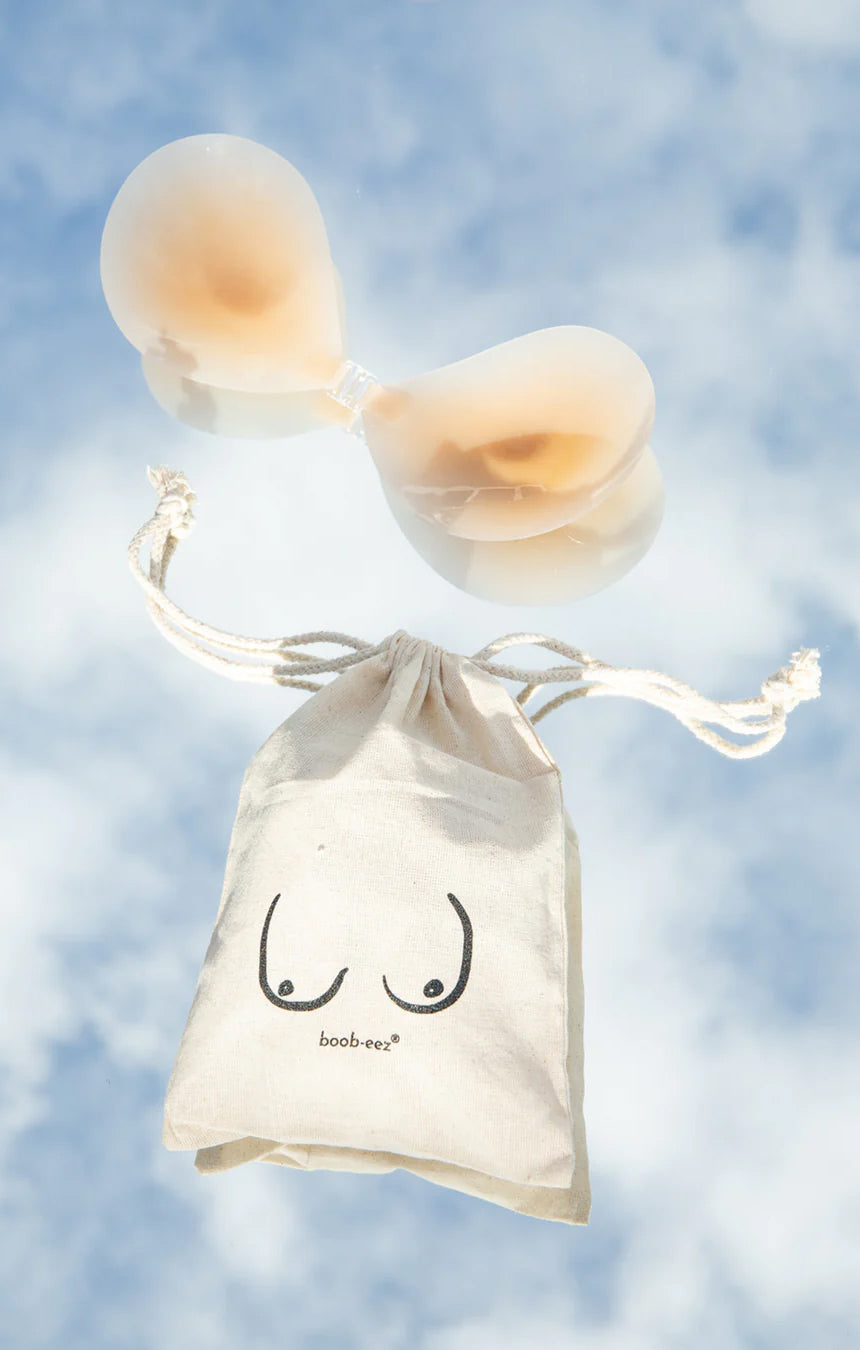 Boob eez Stick On Bra - Light Nude Adhesive Bra for Women | Invisible Backless Strapless Bra | Perfect for Wedding Dresses, Backless Tops & Swimwear