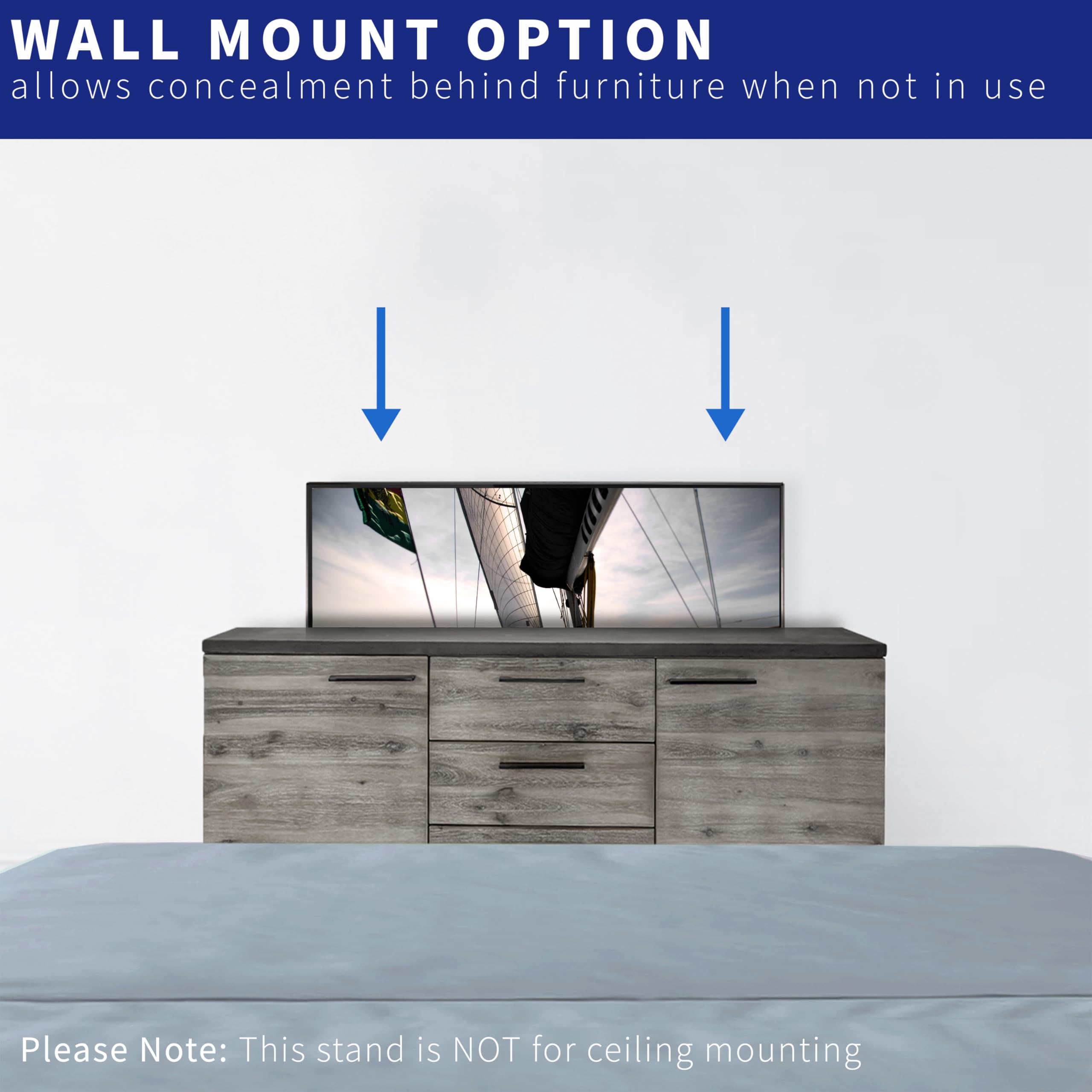 VIVO Motorized TV Stand for 32 to 48 inch Screens - Vertical Lift TV Mount with Remote Control, Space-Saving Design, MOUNT-E-UP44 - Perfect for Living Rooms, Bedrooms, and Home Theaters