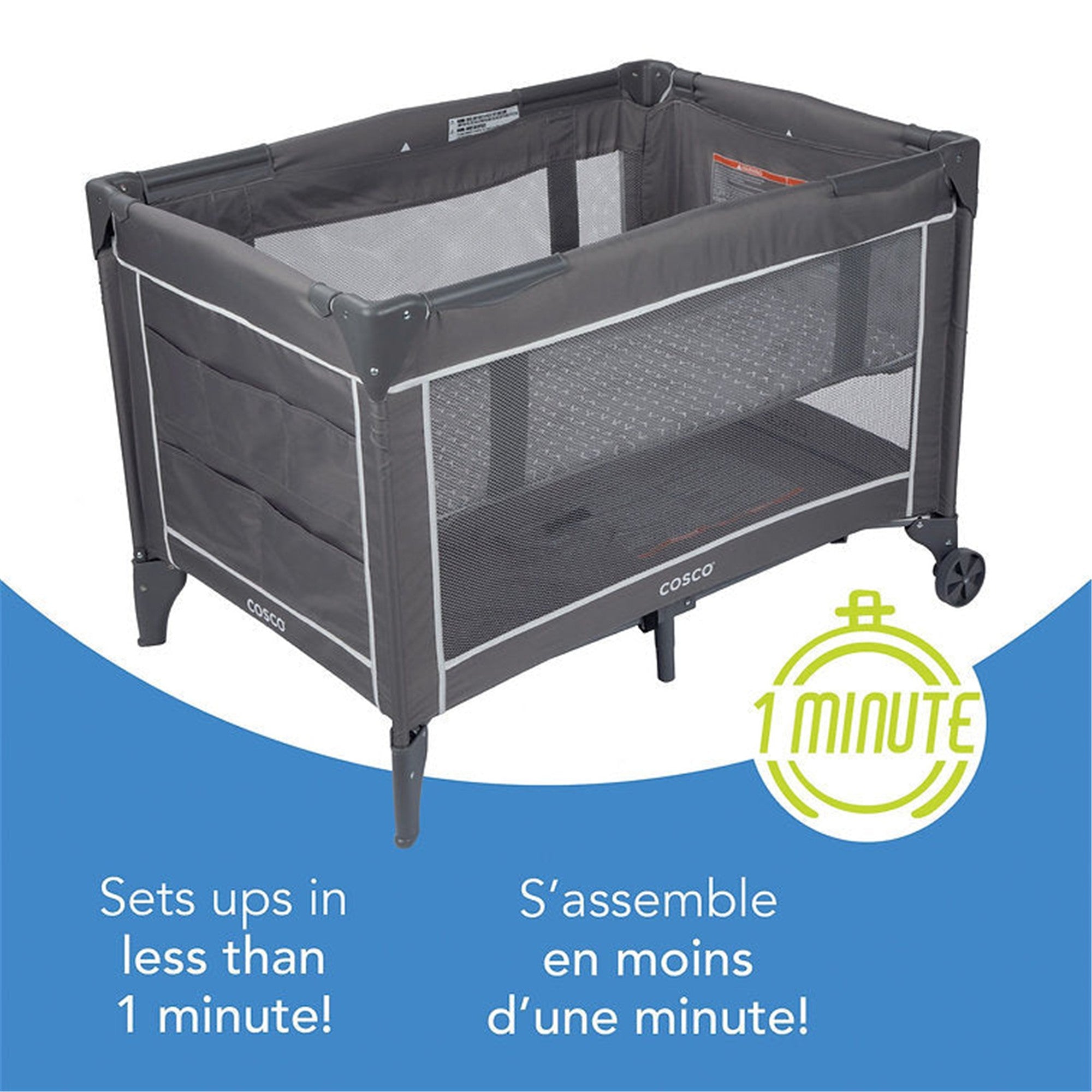 Cosco Funsport Plus Playard - Portable Baby Playpen with Canopy & Storage Bag for Indoor/Outdoor Use - Perfect for Travel, Camping & Home Playtime