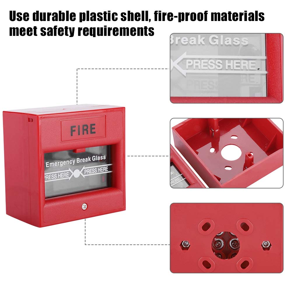 Emergency Alarm Button - Plastic Security Panic Button for Home & Office Safety - Fire Exit Release & Glass Break Alarm Switch - Ideal for Emergency Exits, Security Systems & Safety Drills
