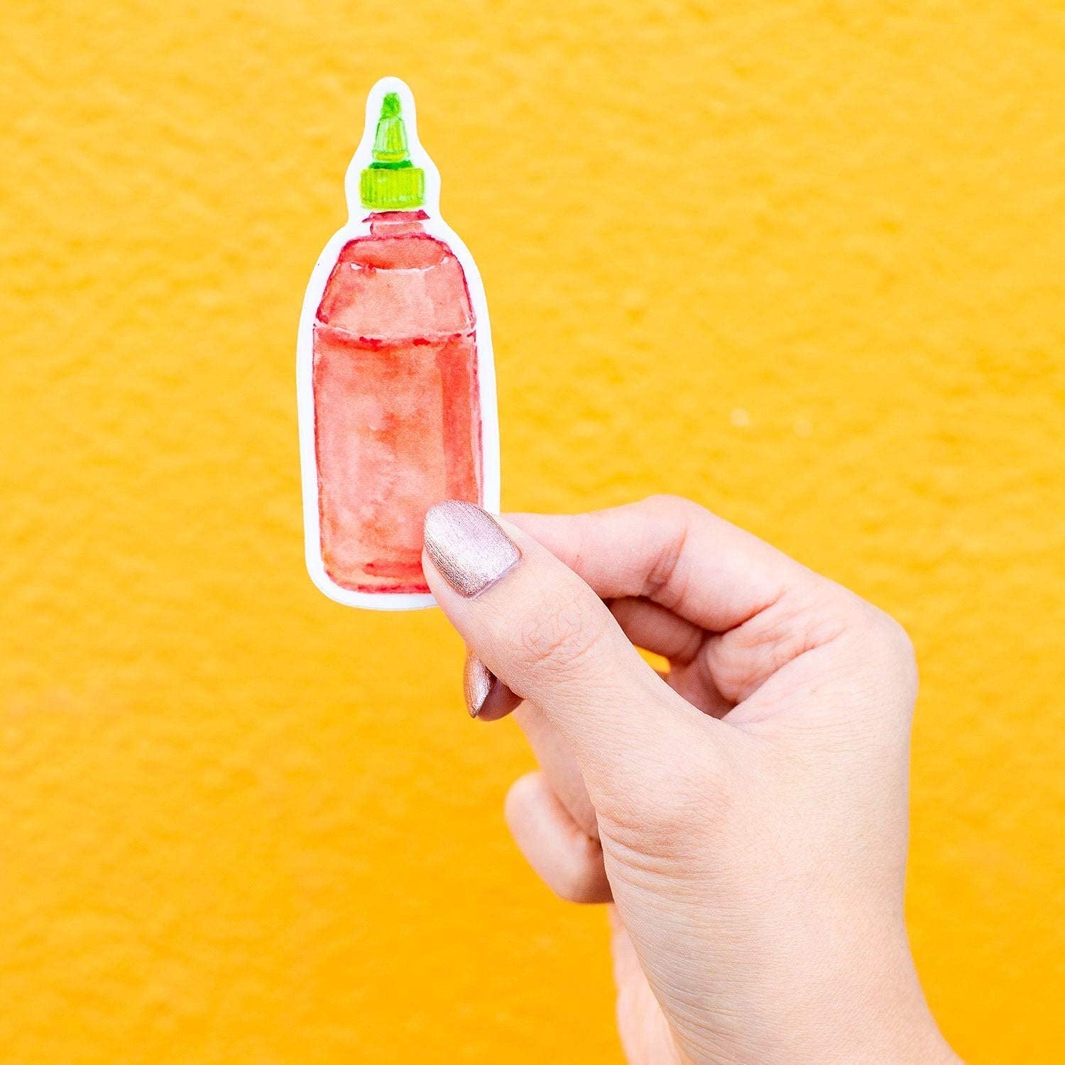 Kathyphantastic Sriracha Hot Sauce Vinyl Sticker - 3.5 x 1.33 Inches - Waterproof Decal for Laptops, Water Bottles & DIY Crafts