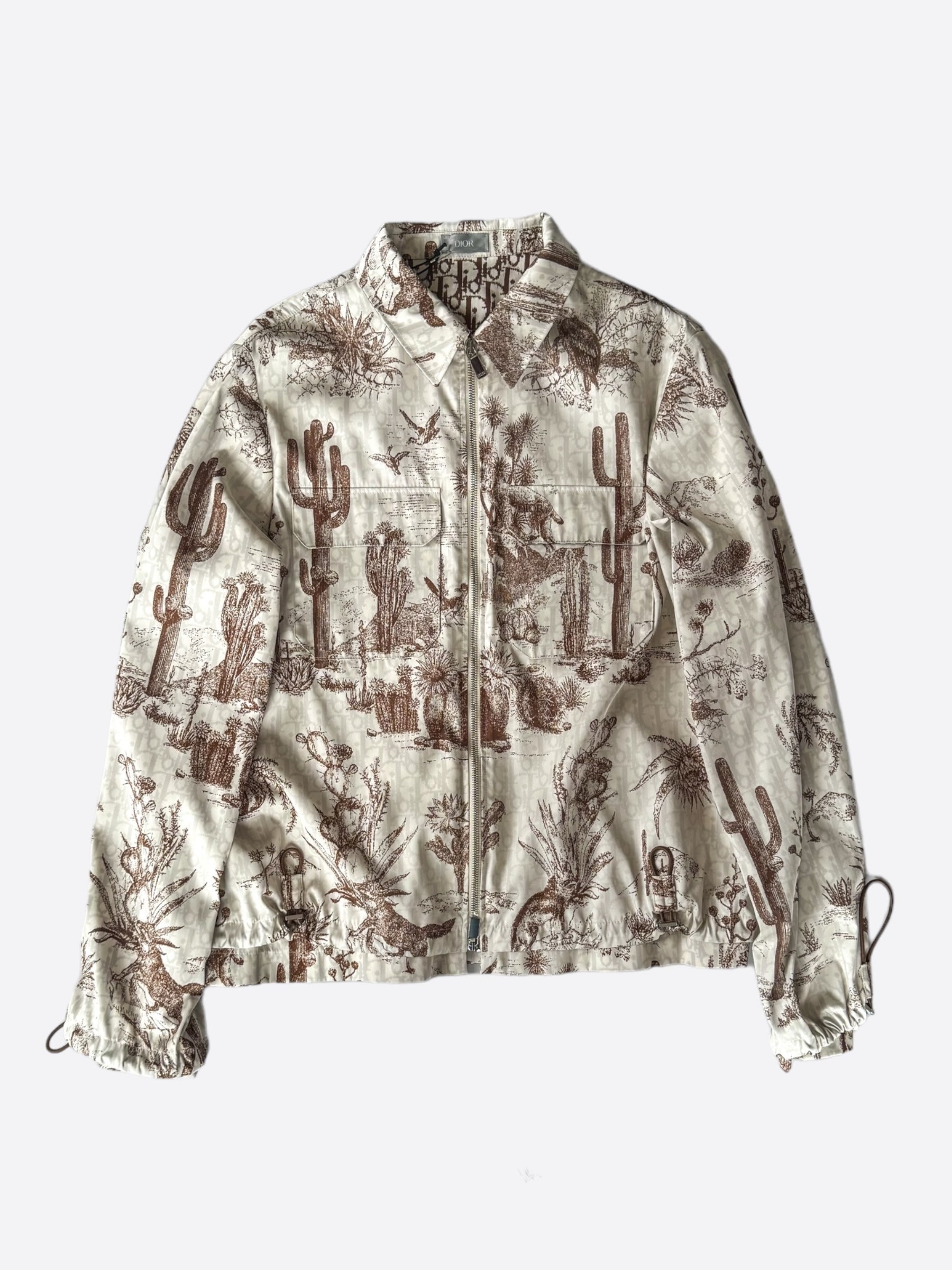 Dior Cactus Jack Brown & White Oblique Jacket - Men's Luxury Designer Jacket for Streetwear & Fashion Outfits - Perfect for Casual Wear, Parties & Special Occasions