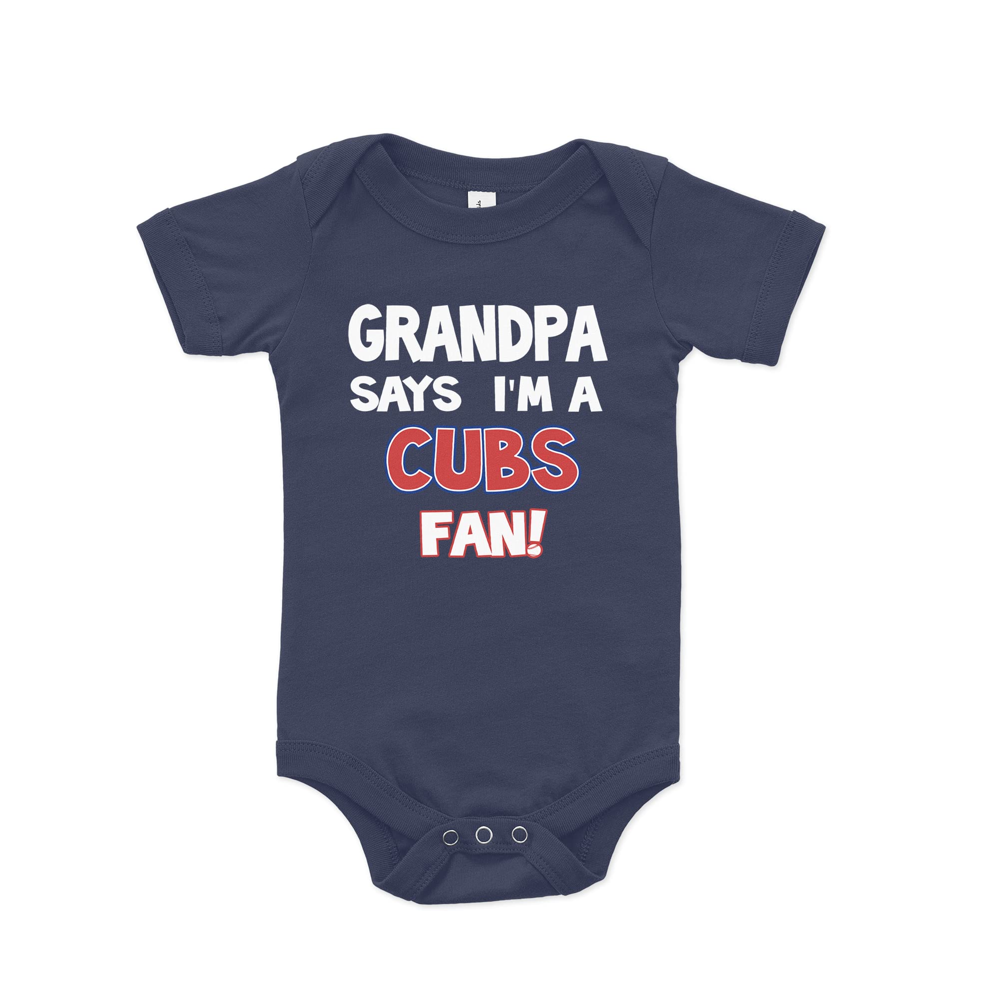 Adorable Baby Cubs Fan Bodysuit - Grandpa Says I'm a Cubs Fan Outfit | Cute Baseball Onesie for Newborns & Infants | Perfect for Game Day, Family Photos & Cubs Themed Parties