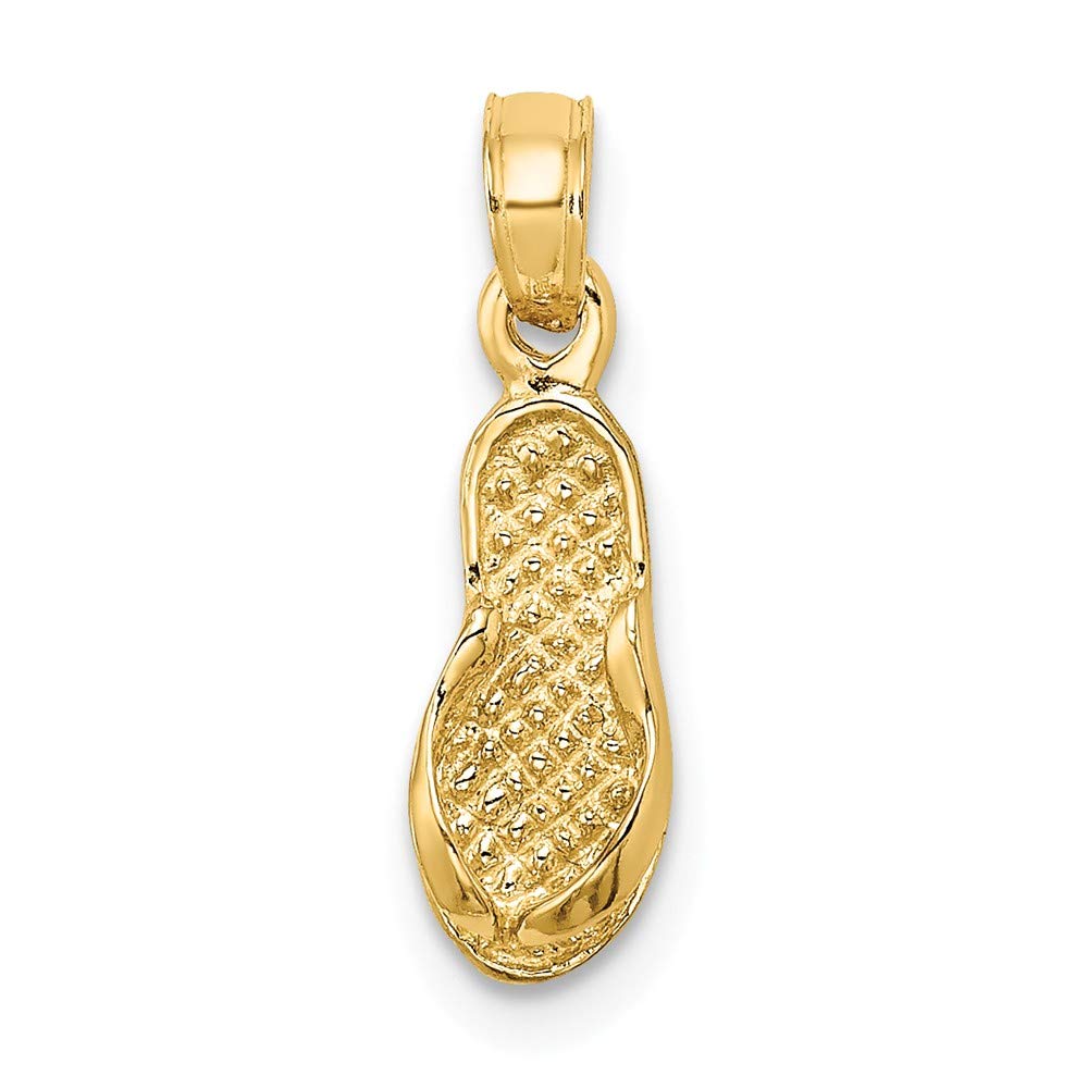 14K Yellow Gold Single Flip-Flop Pendant - Dainty Beach Jewelry for Women | Perfect for Summer Vacations, Beach Parties & Casual Outfits