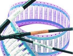 TMS-SCE-1/4-2.0-9 Printable Heat Shrink Cable Markers - 100pcs White Cross-Linked Polyolefin Wire Labels for Electrical Wiring & Industrial Organization