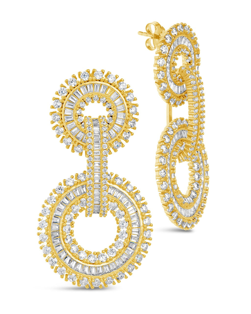 Reese CZ Circle Drop Earrings – Elegant Cubic Zirconia Dangle Earrings for Women | Perfect for Parties, Weddings & Special Occasions