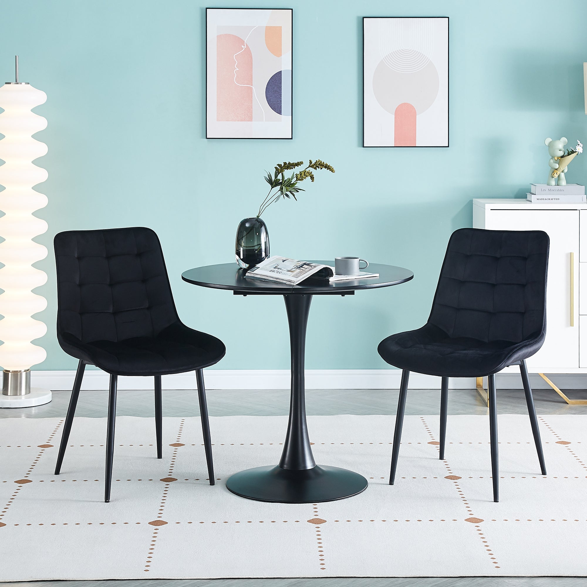 Modern Black Dining Chairs Set of 2 - Contemporary Style with Easy Assembly for Restaurants, Cafes, Offices & Living Rooms - Perfect for Home Dining & Commercial Spaces